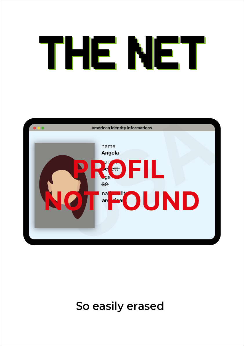 Film : The Net // Mon idée : Dire que sur le web, tout peut disparaître facilement