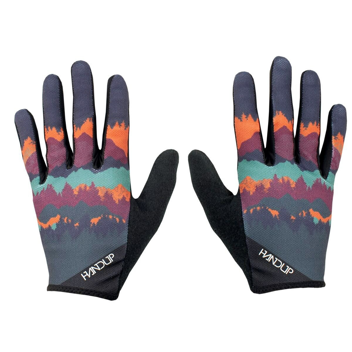 Custom designed gloves. The mountain elevation profiles and topographical maps are from the trails surrounding the property.