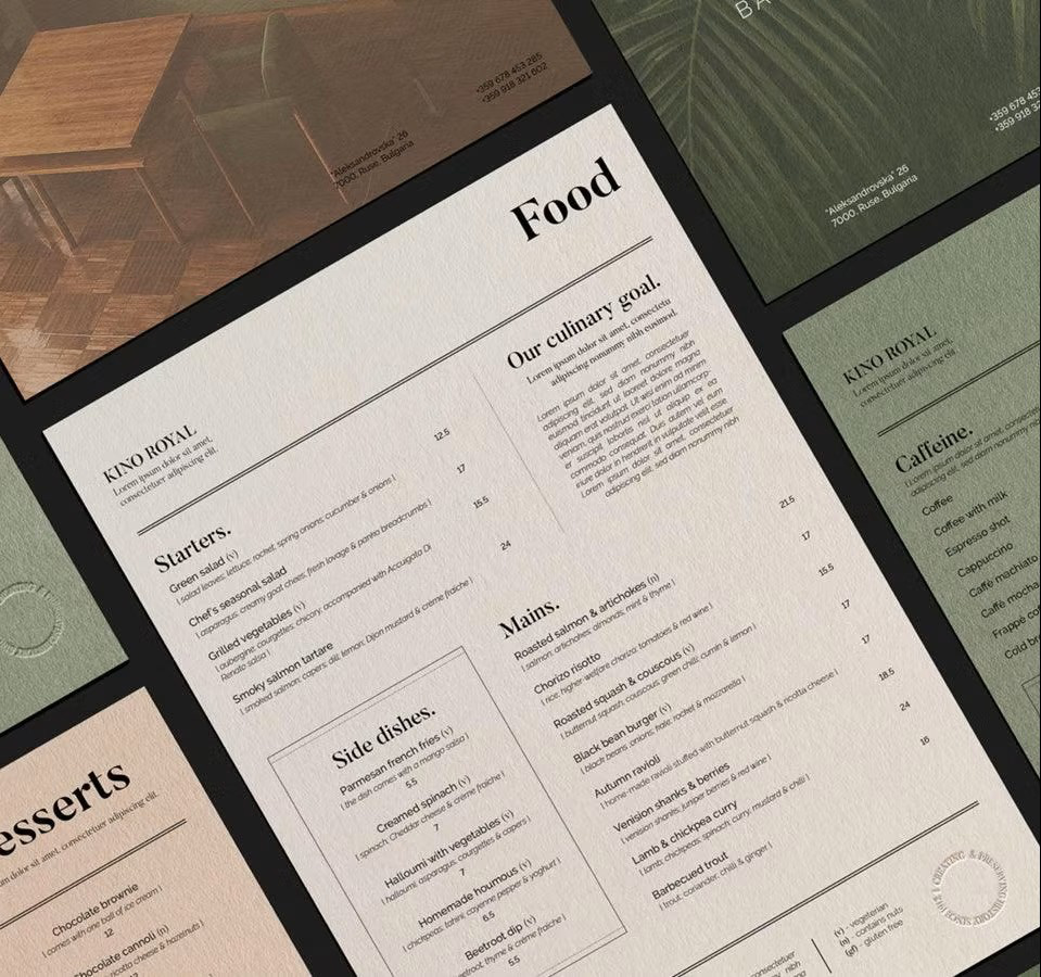 Restaurant menu design and print in luxembourg