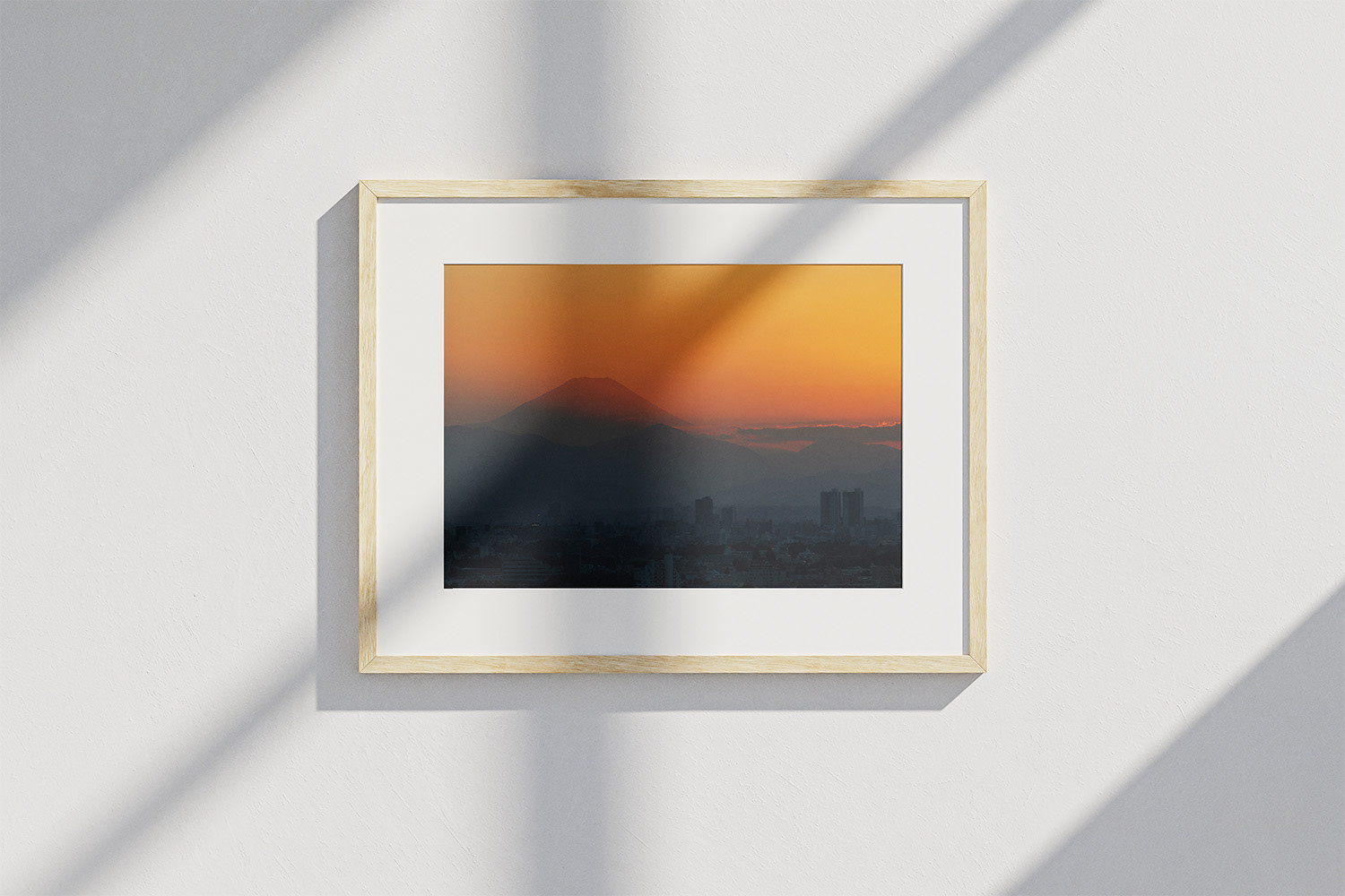 Framed with mount on the wall