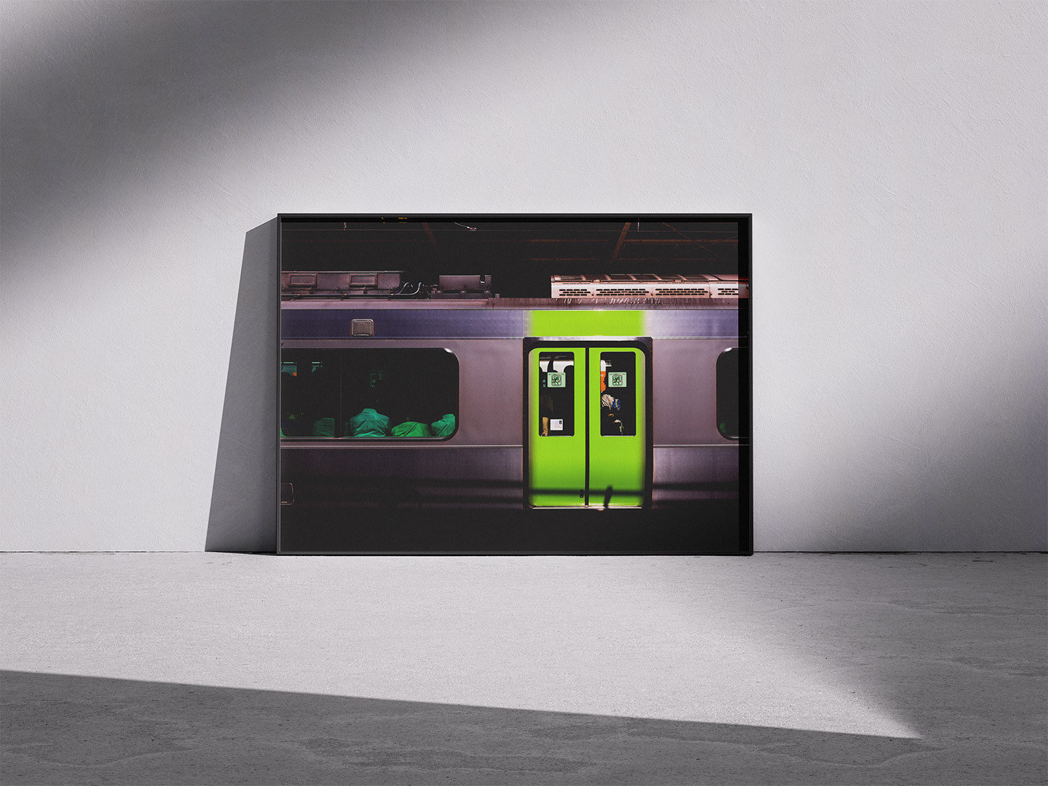 Framed, against the wall