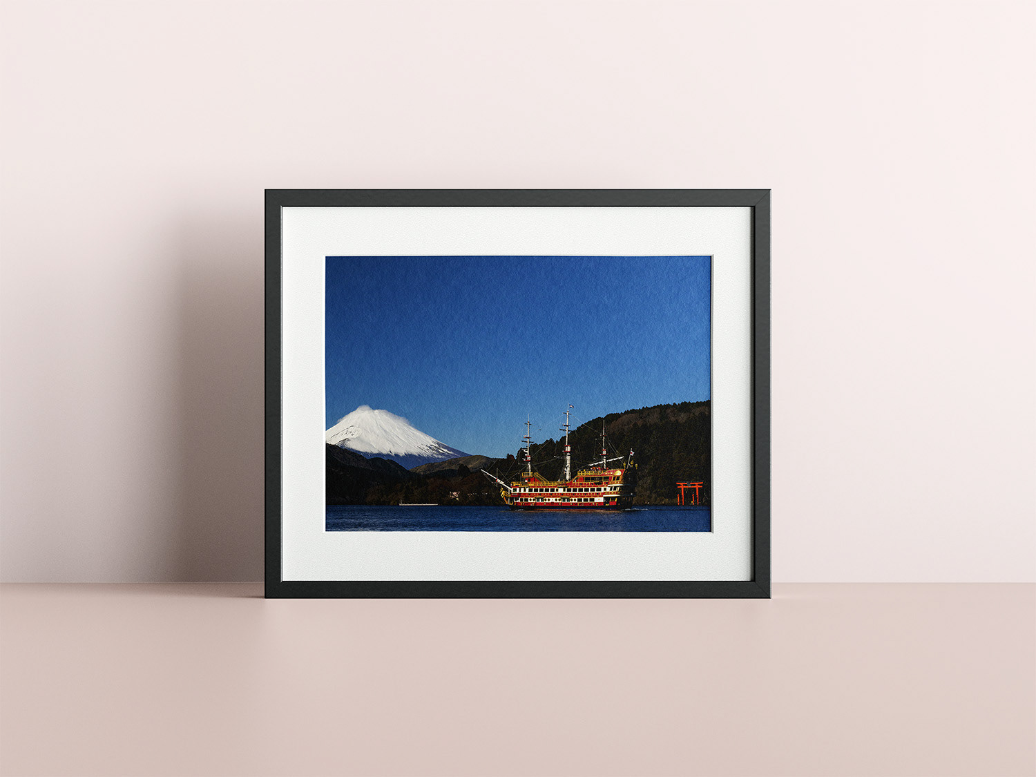 Black frame with white mount