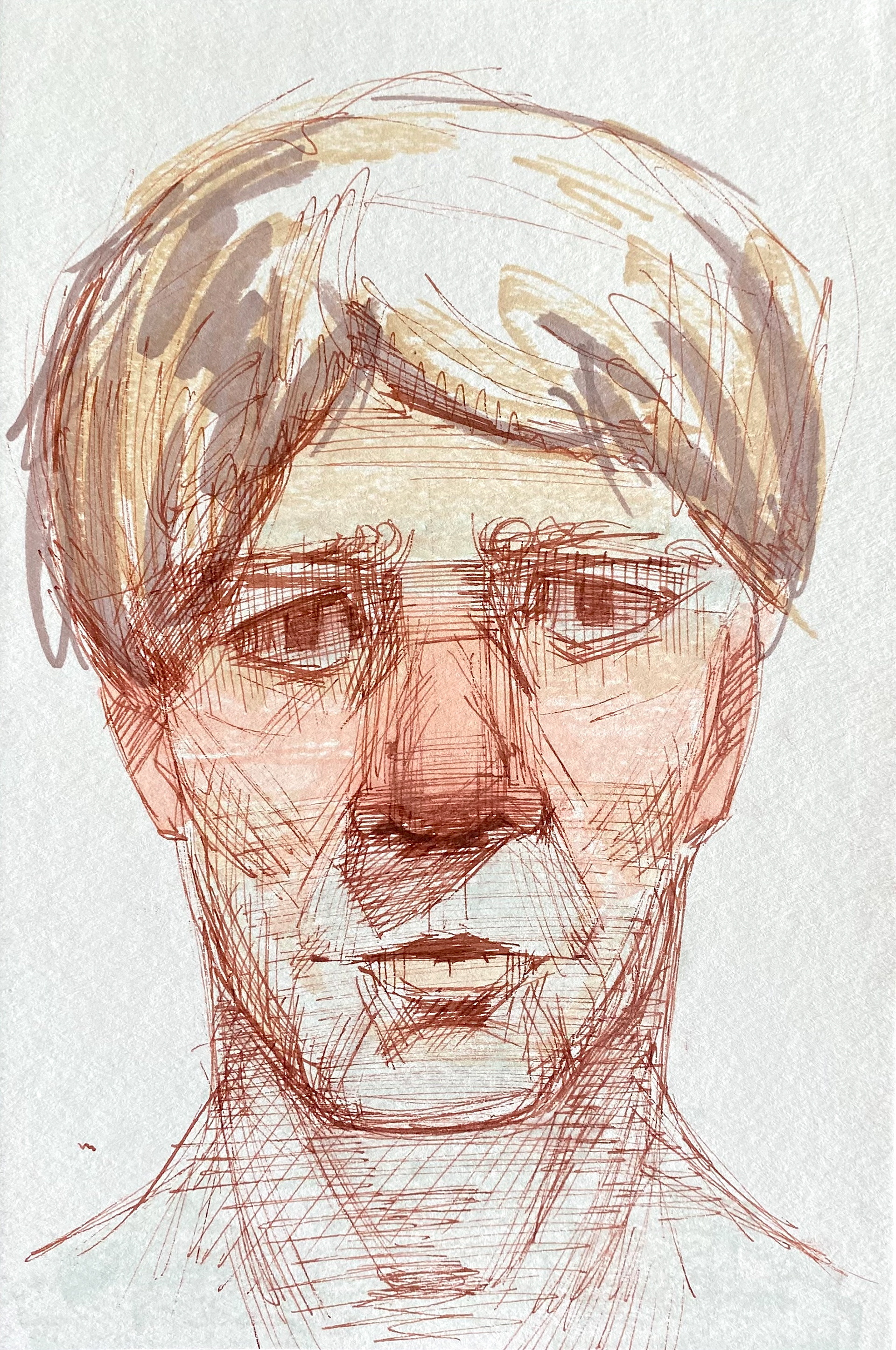 Untitled, mixed media on paper, 15 x 23 cm, 2024. ($50)