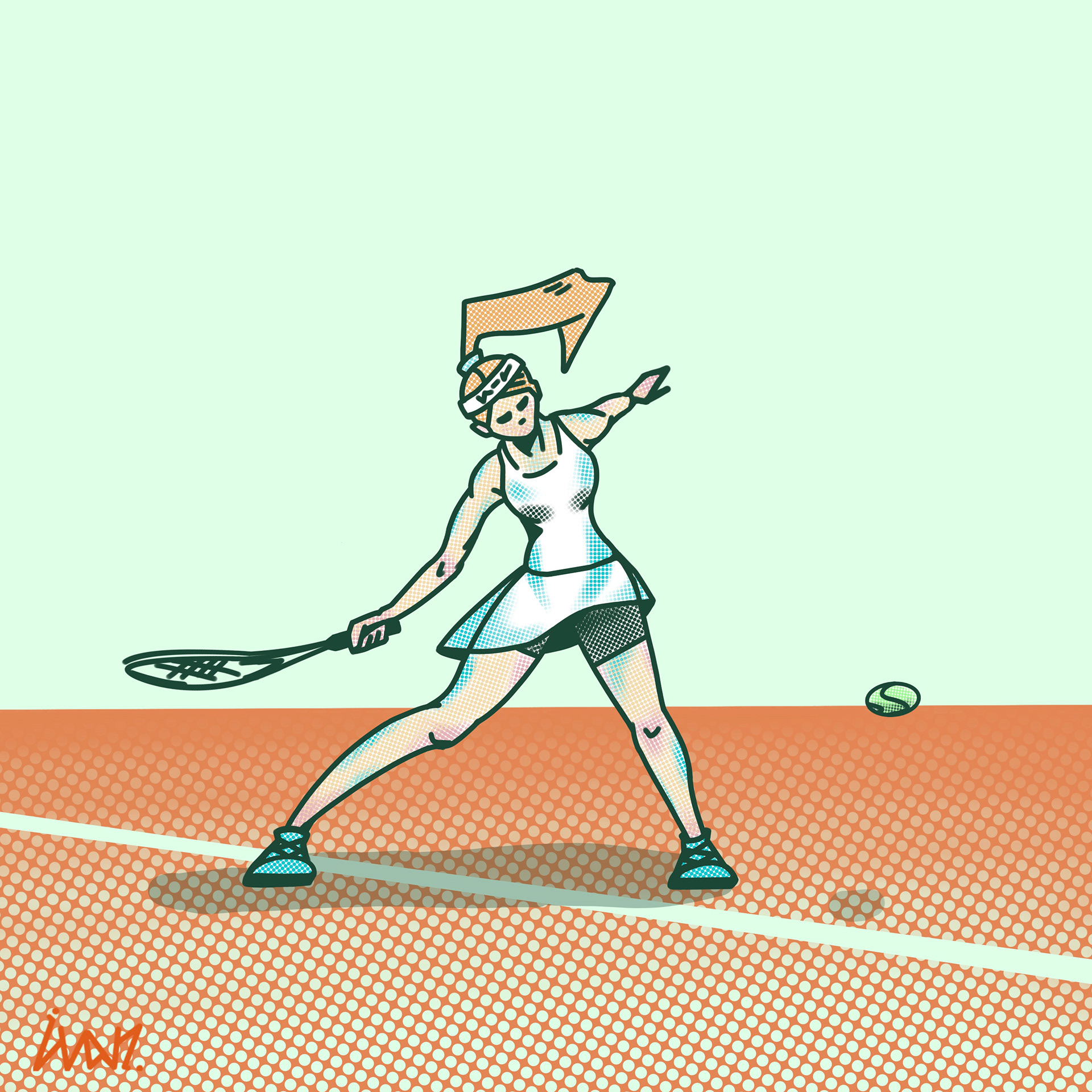 Tennis 1, procreate, 2022.