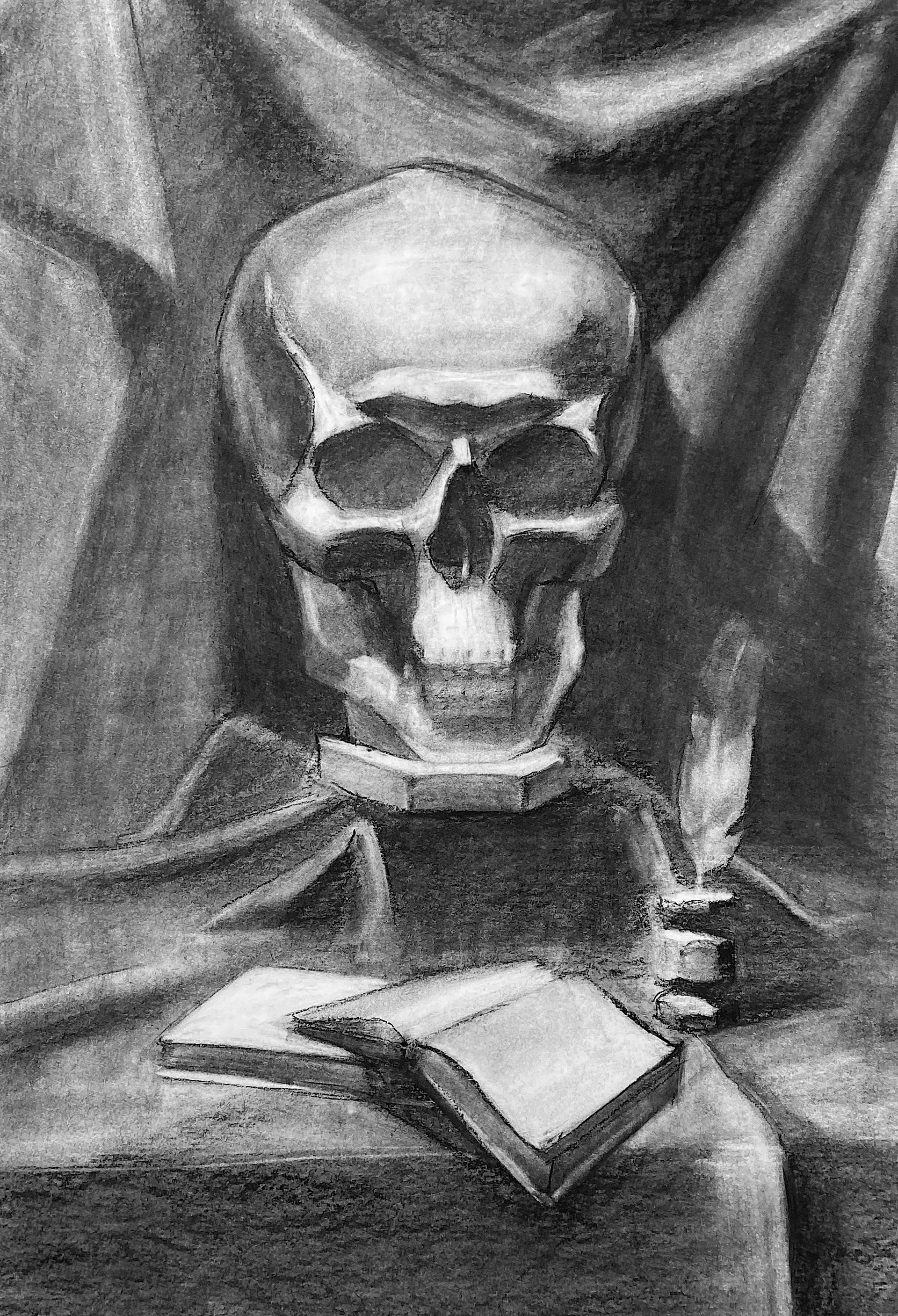 Untitled, charcoal on paper, 2021.