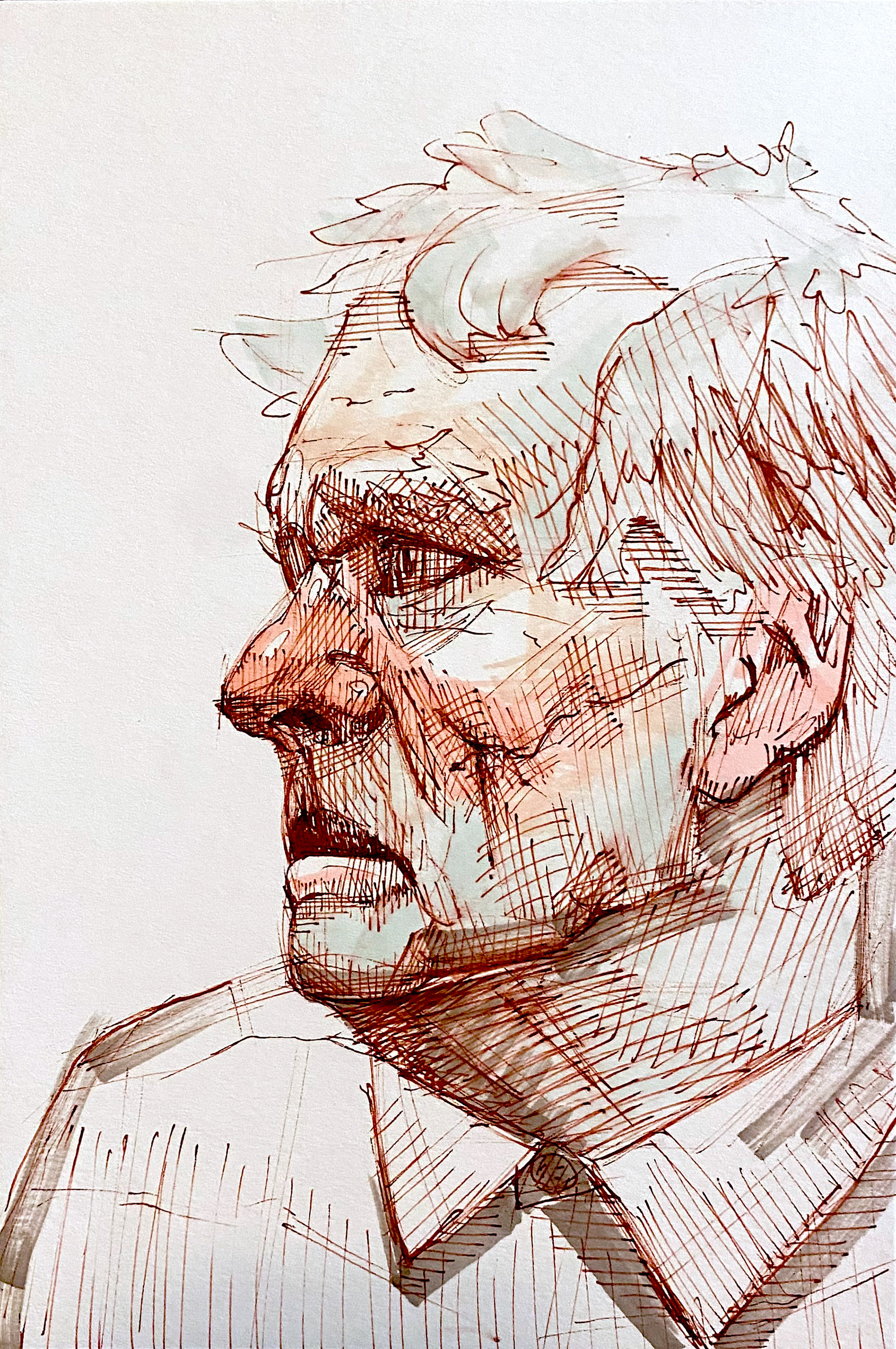 Untitled, mixed media on paper, 15 x 23 cm, 2024. ($50)