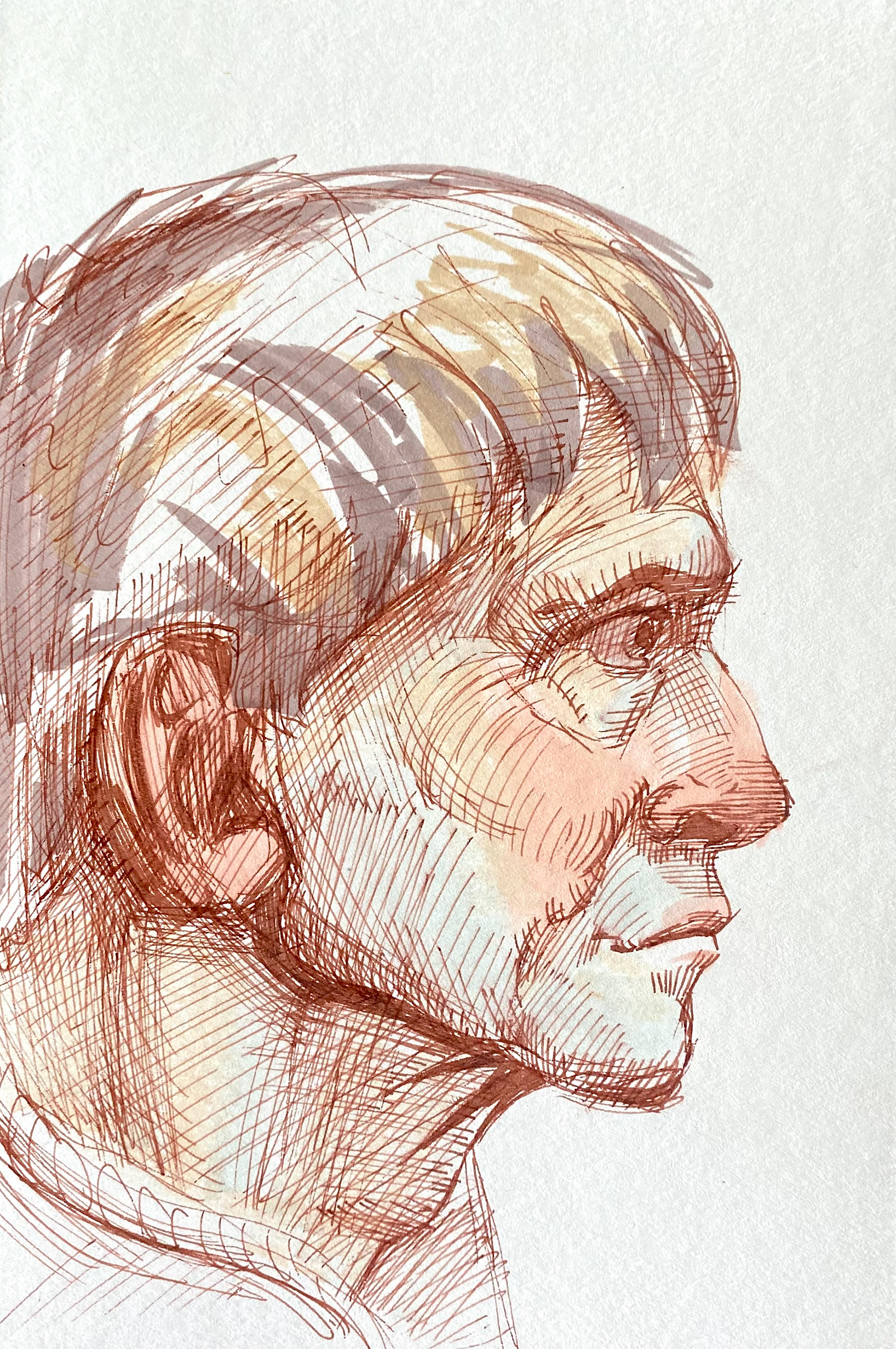 Untitled, mixed media on paper, 15 x 23 cm, 2024. ($50)