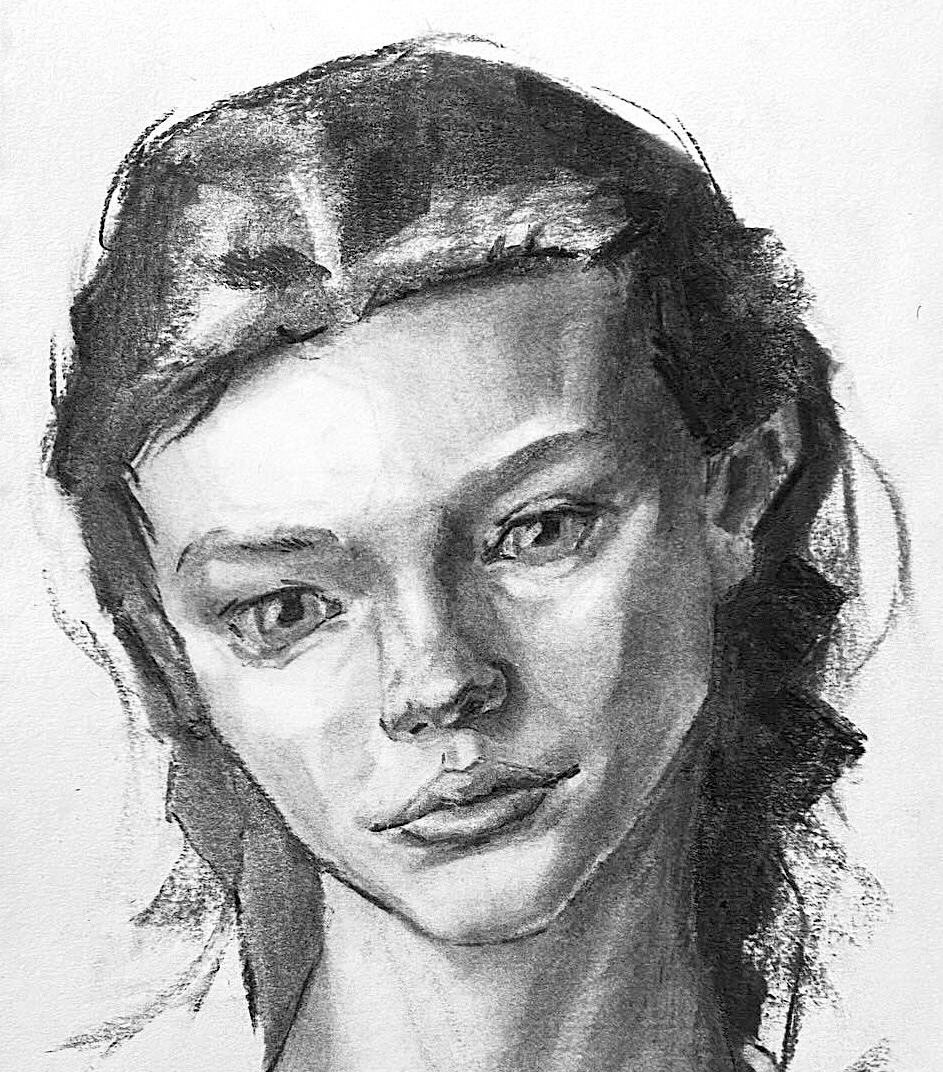 Untitled, charcoal on paper, 22 x 30 cm, 2024. ($40)