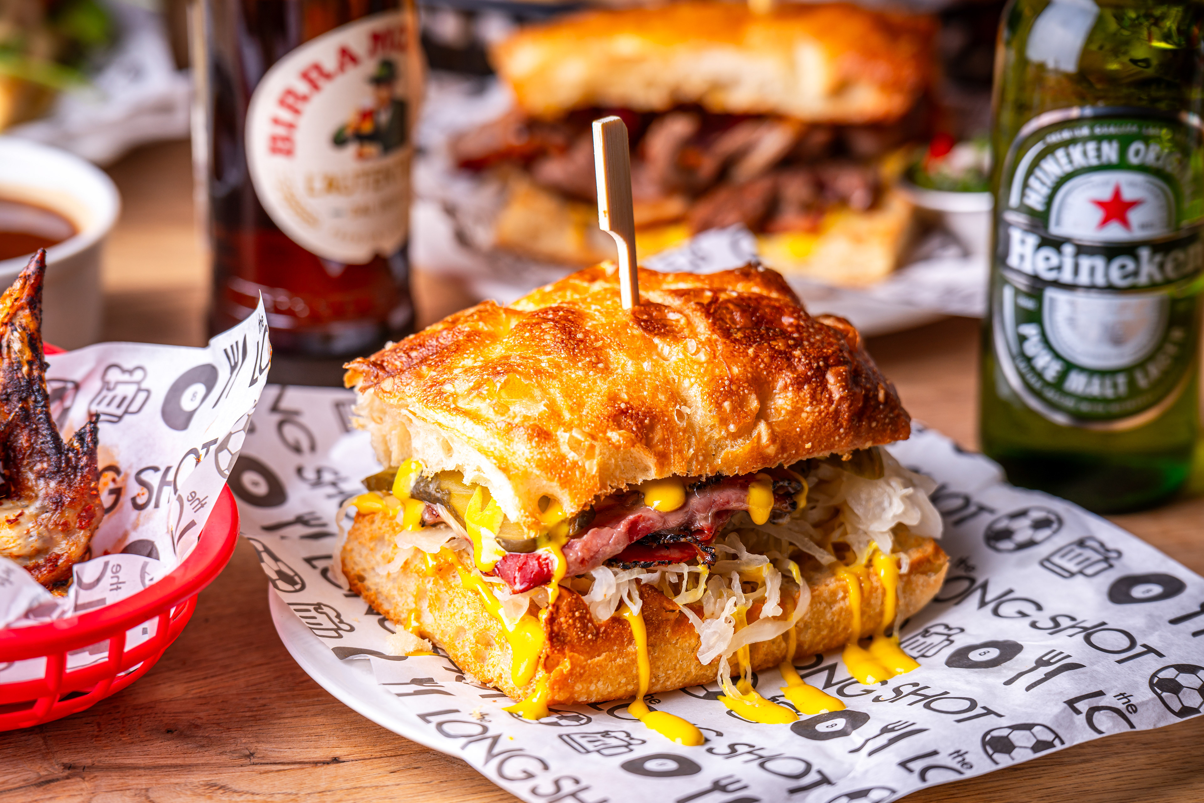 Food photography of sandwiches for restaurant menu