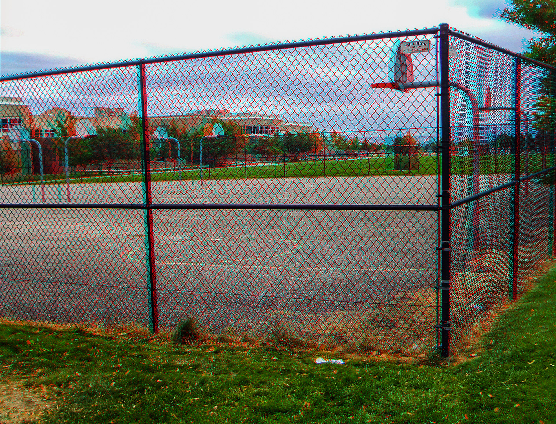 Empty sports courts.