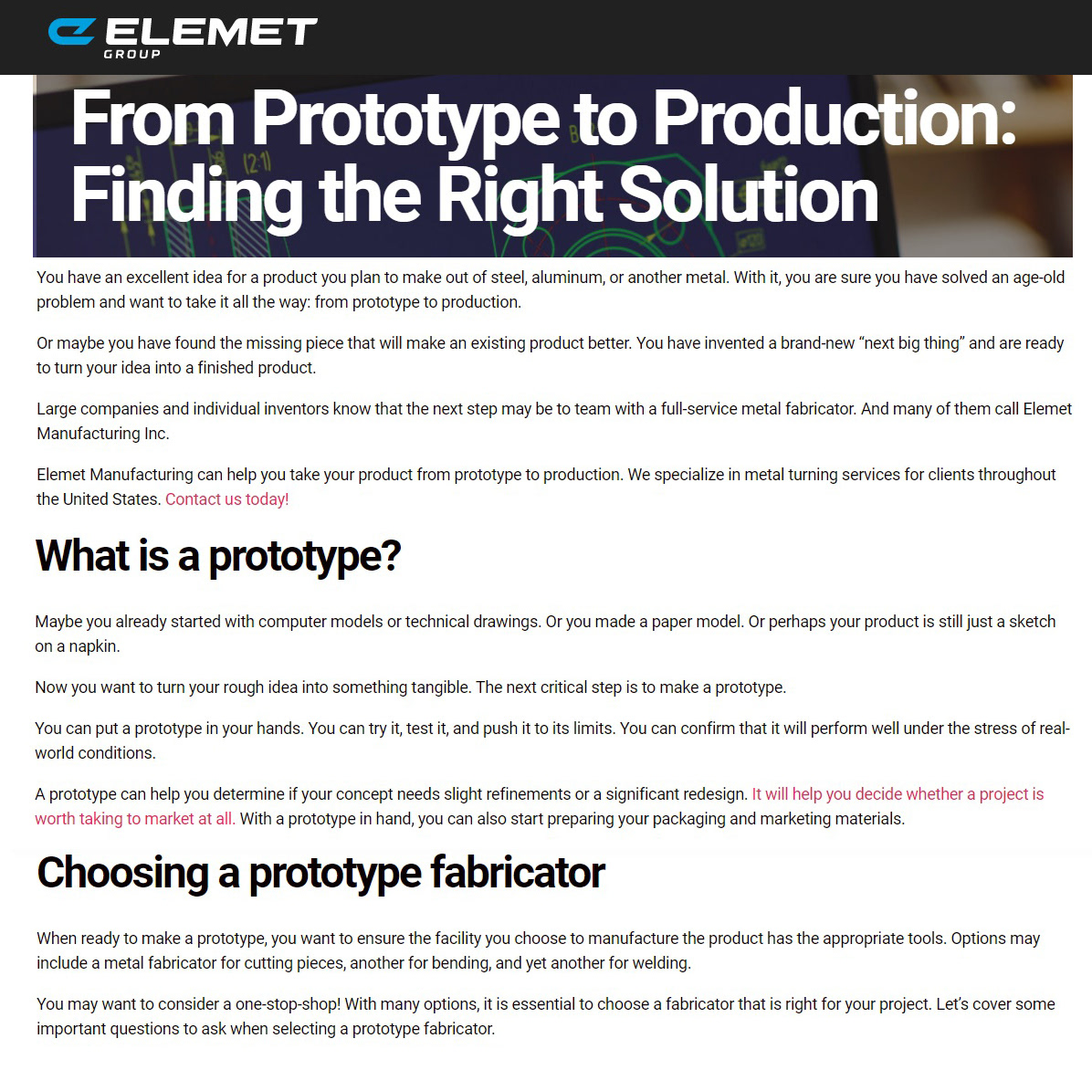 Read the full blog article at https://elemetgroup.com/from-prototype-to-production/