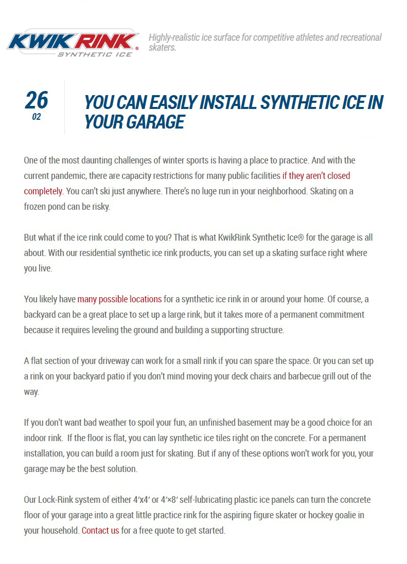 Read the full blog article at https://www.kwikrinksyntheticice.com/synthetic-ice-in-garage/