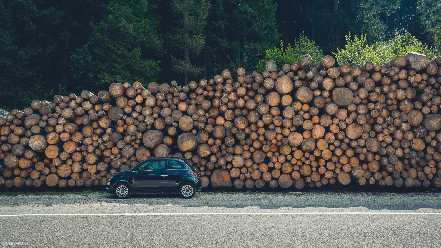 fiat 500 passo manghen. włochy. fotografia czasami.pl