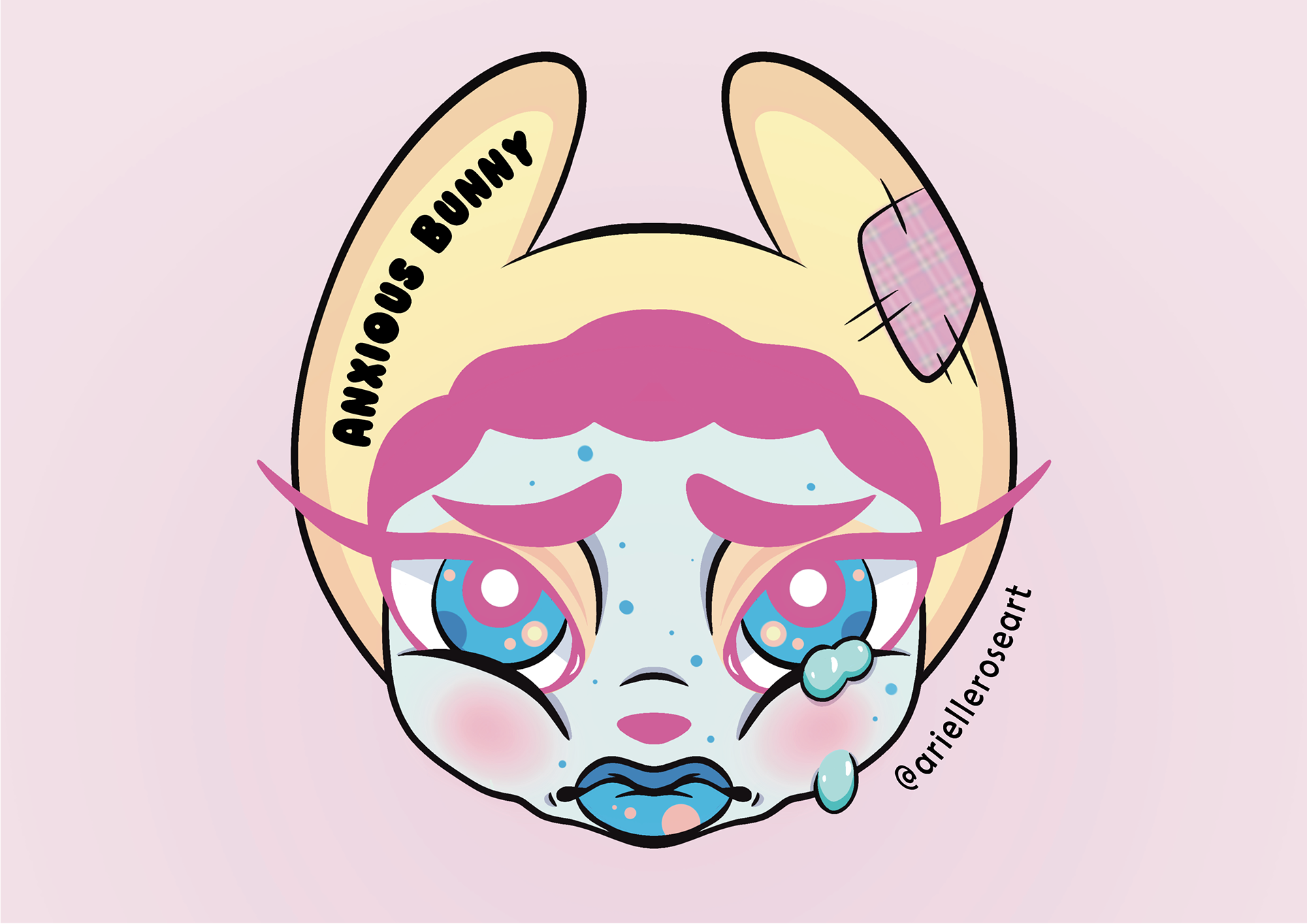 Anxious Bunny 2023, Procreate, (21 cm x 29.7 cm)