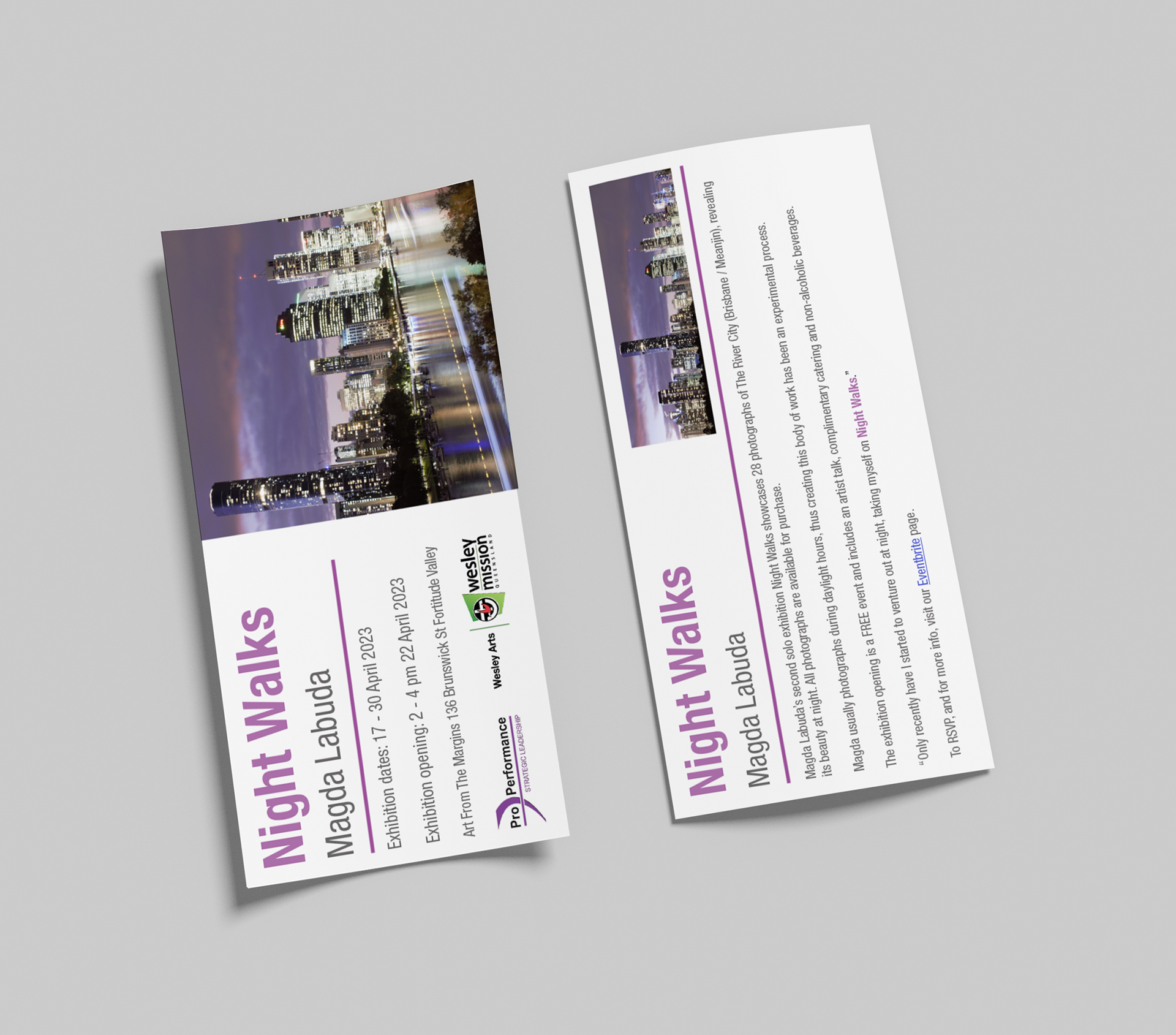 Night Walks/ Magda Labuda Exhibition Flyer 2023