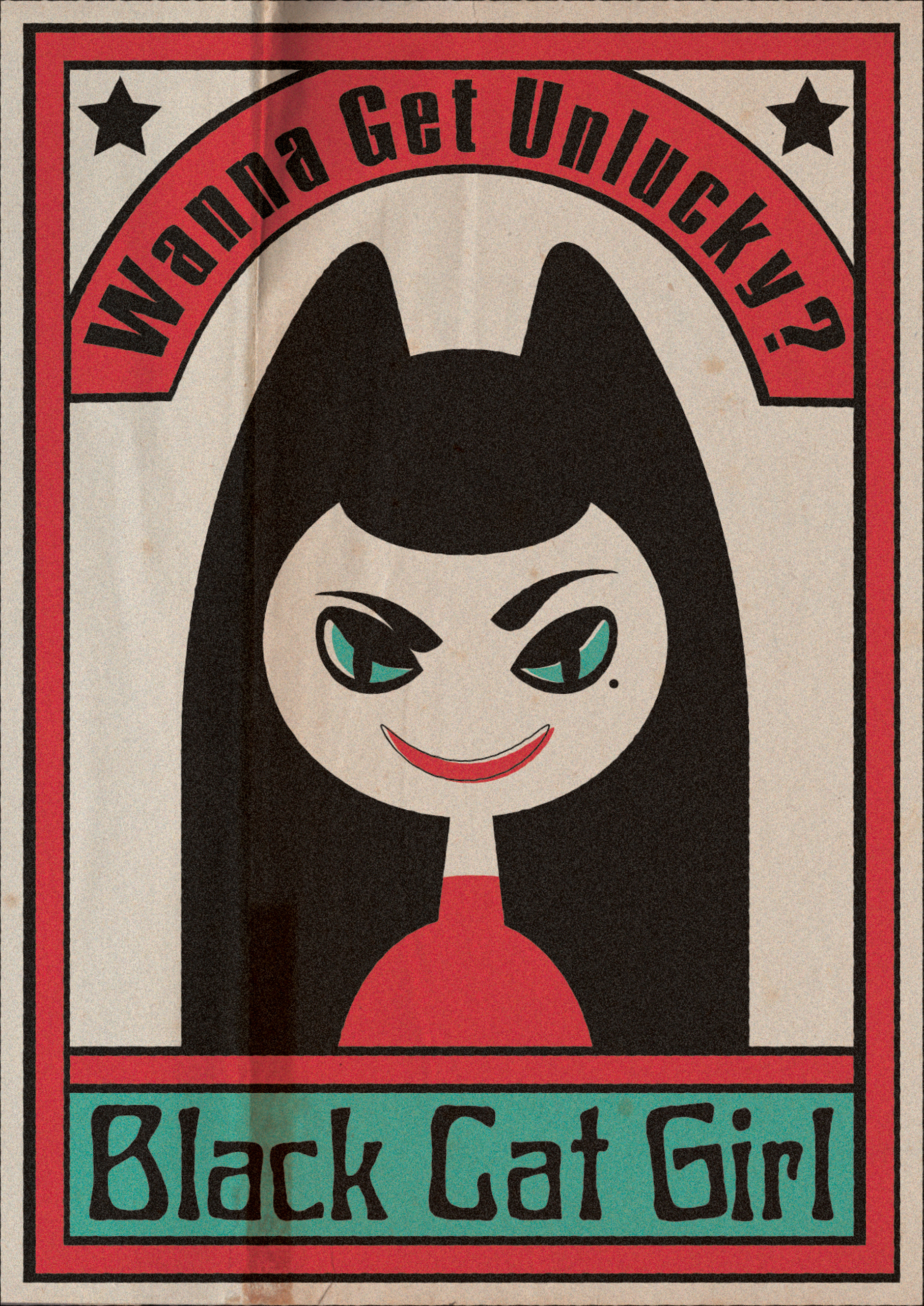 Black Cat Girl Match Box Design, 2023, Illustrator & Photoshop