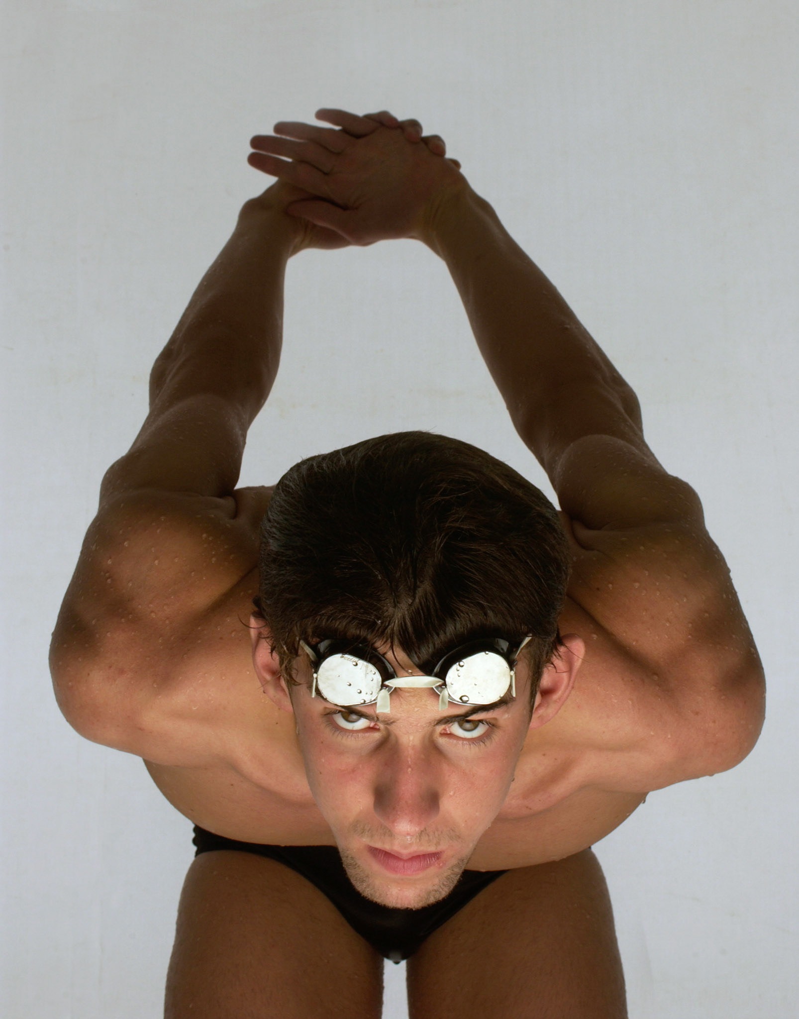 Olympic swimming gold medalist Michael Phelps photographed poolside in his home town of Baltimore. (ChicagoTribune)