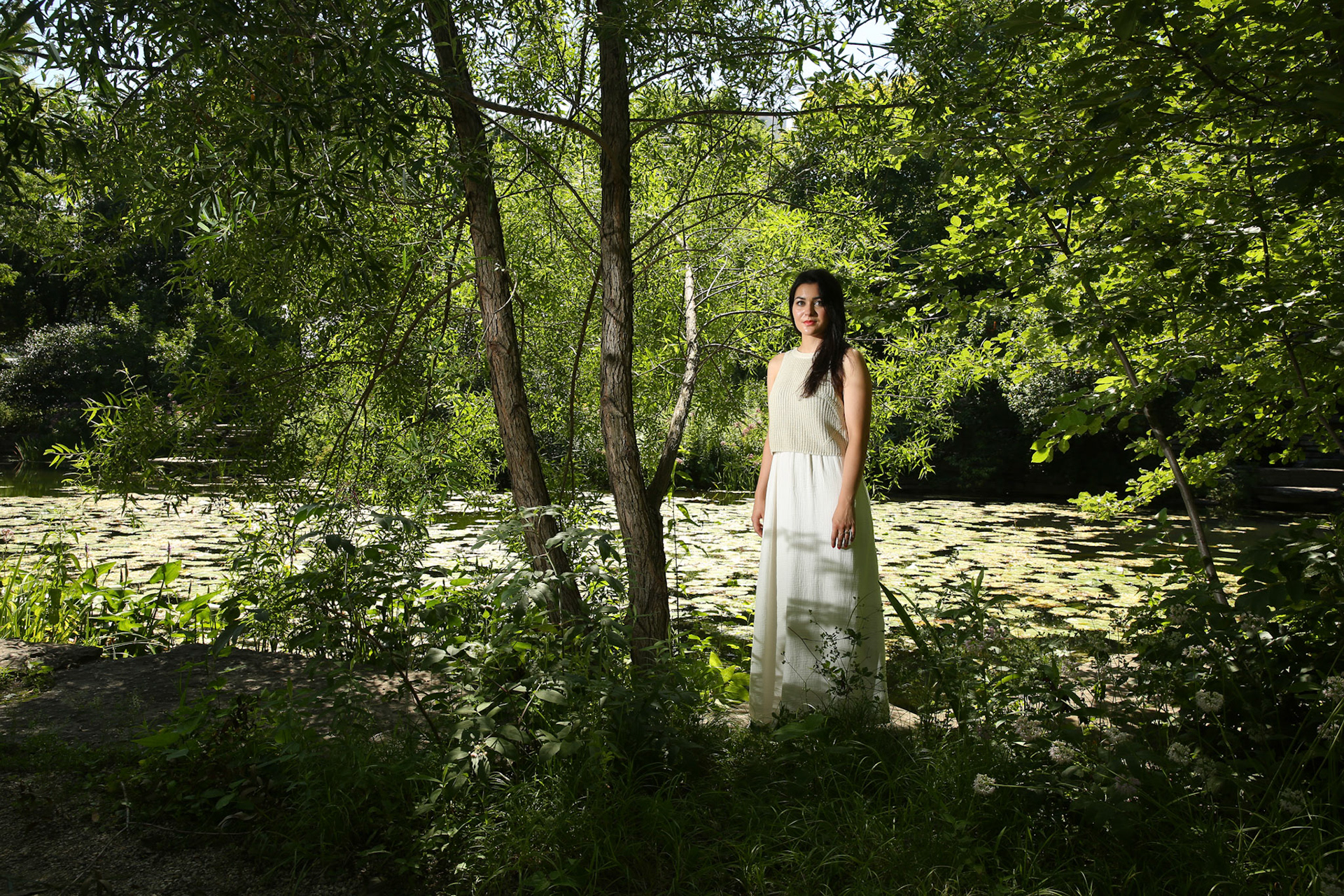 Courtney Mack, a singer and dancer who has appeared in "Heathers," posing in Lincoln Park, Chicago. (ChicagoTribune)
