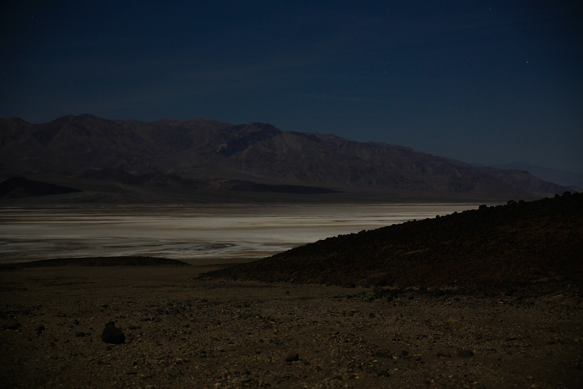 Death Valley under moonlight