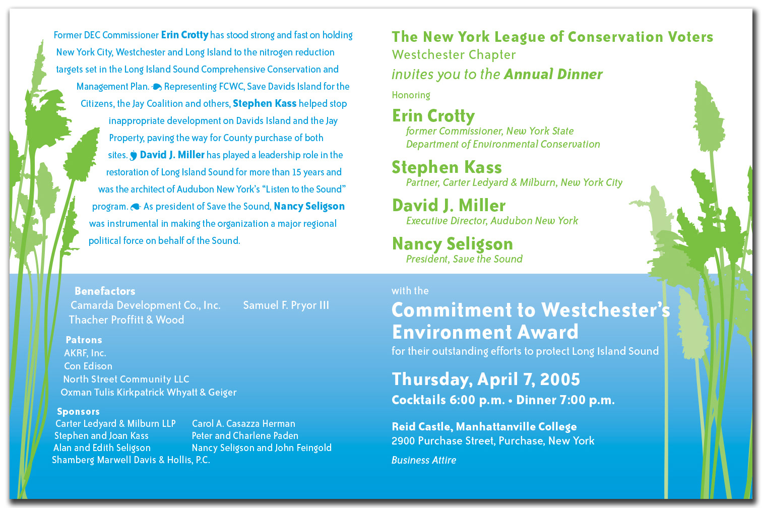 NYLCV: Westchester Fundraiser Invitation Interior