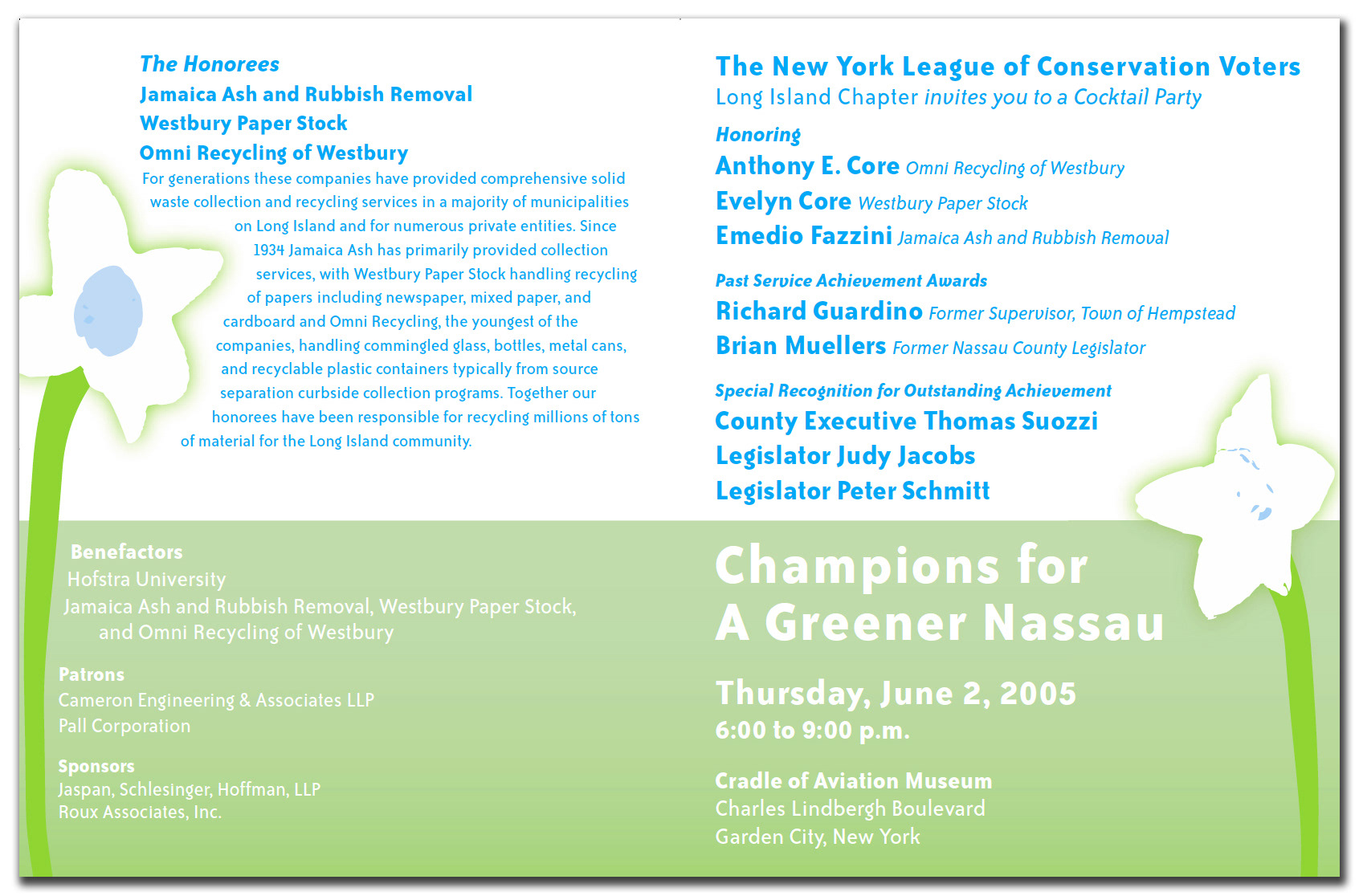 NYLCV: Nassau Fundraiser Invitation Interior