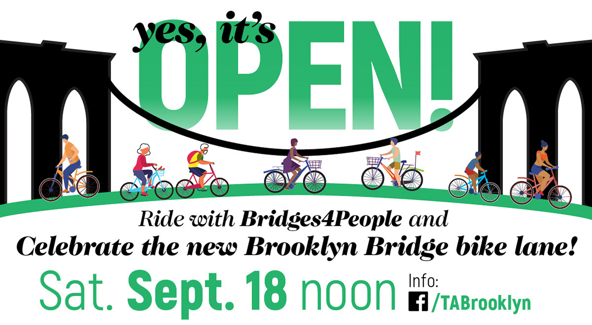 Facebook banner: Brooklyn Bridge Bike Lane Opening Ride
