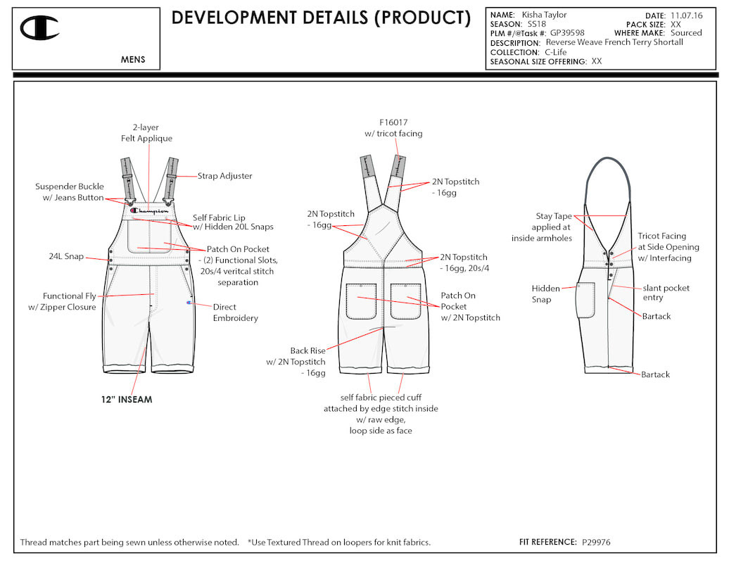 TECH PACK PAGE