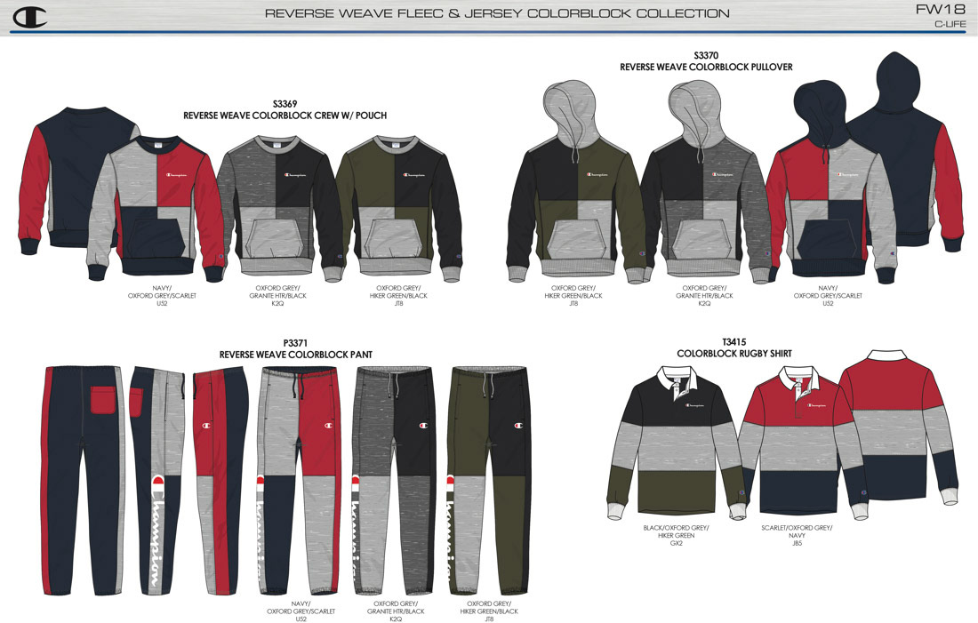 FALL 2018, REVERSE WEAVE COLORBLOCK COLLECTION