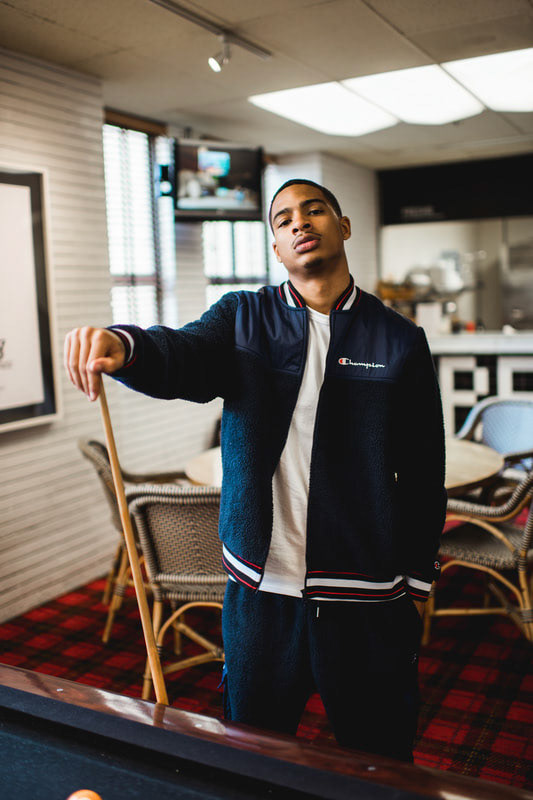 FALL 2018 CATALOG, SHERPA BASEBALL JACKET + CARGO PANTS