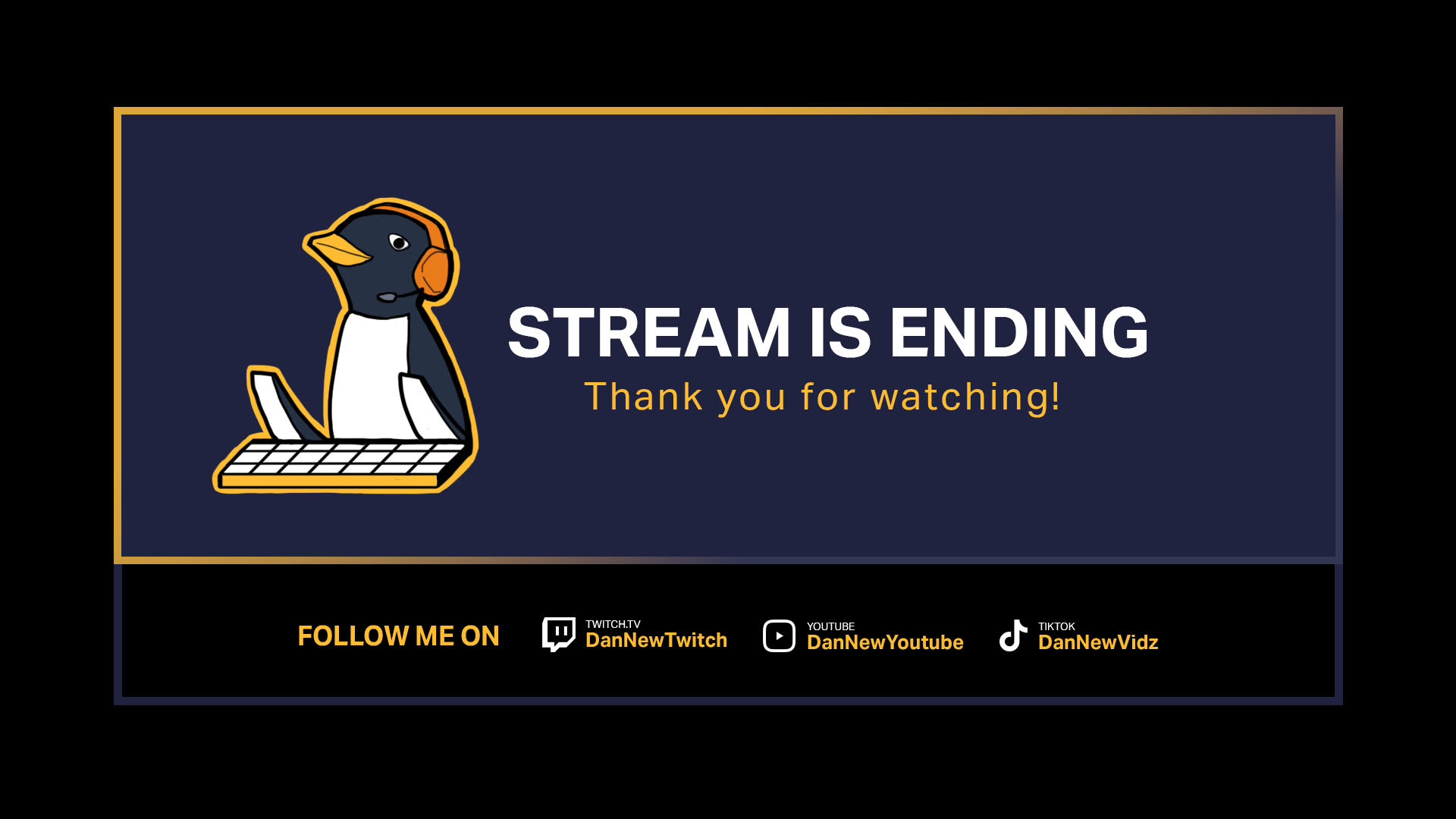 Twitch stream layout: aloitus, tauko, lopetus sekä logon suunnittelu ja otsikko- ja linkkinappuloiden suunnittelu ja toteutus. PhotoShop 2025.