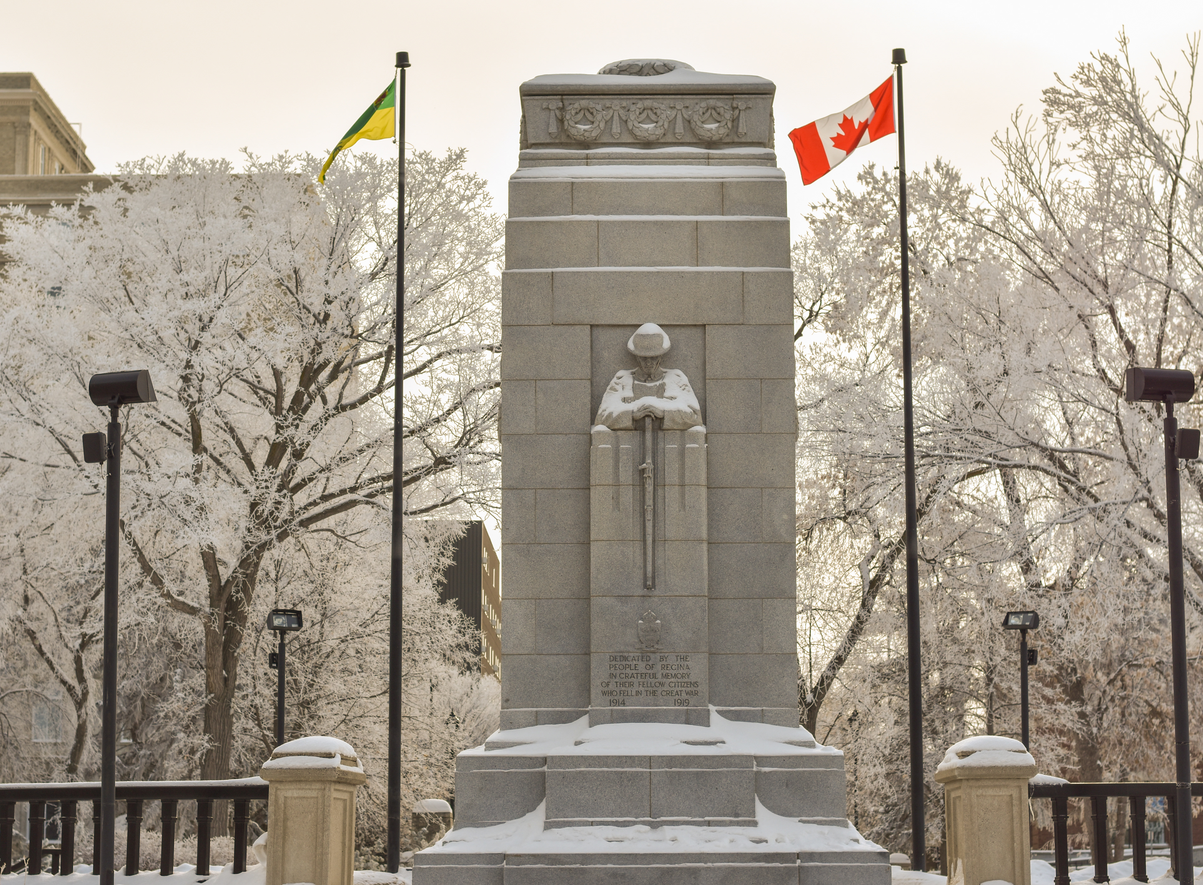 Close up of the Regina Downtown Cenotaph