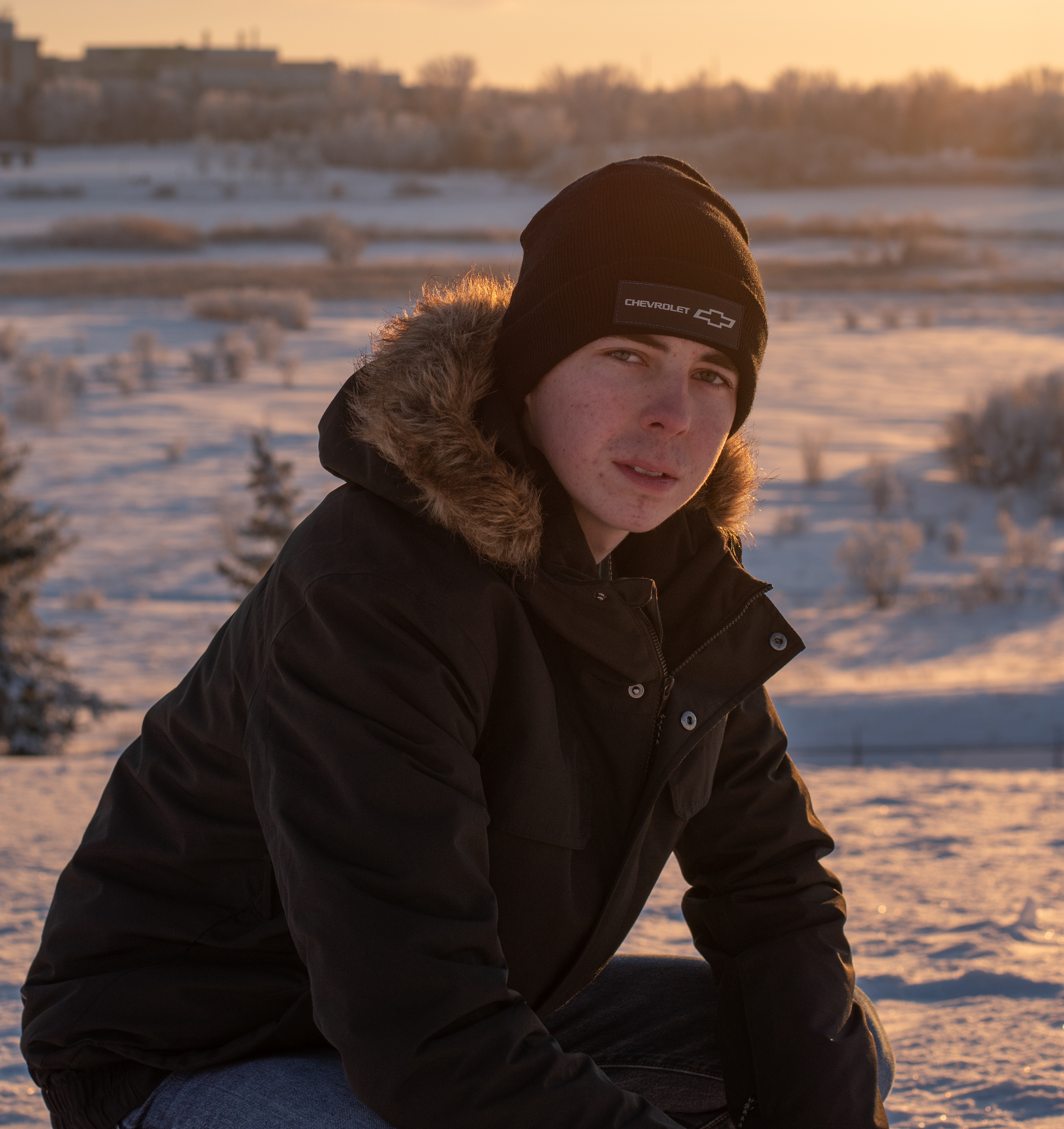Captured this client in a classic winter scene in all its glory