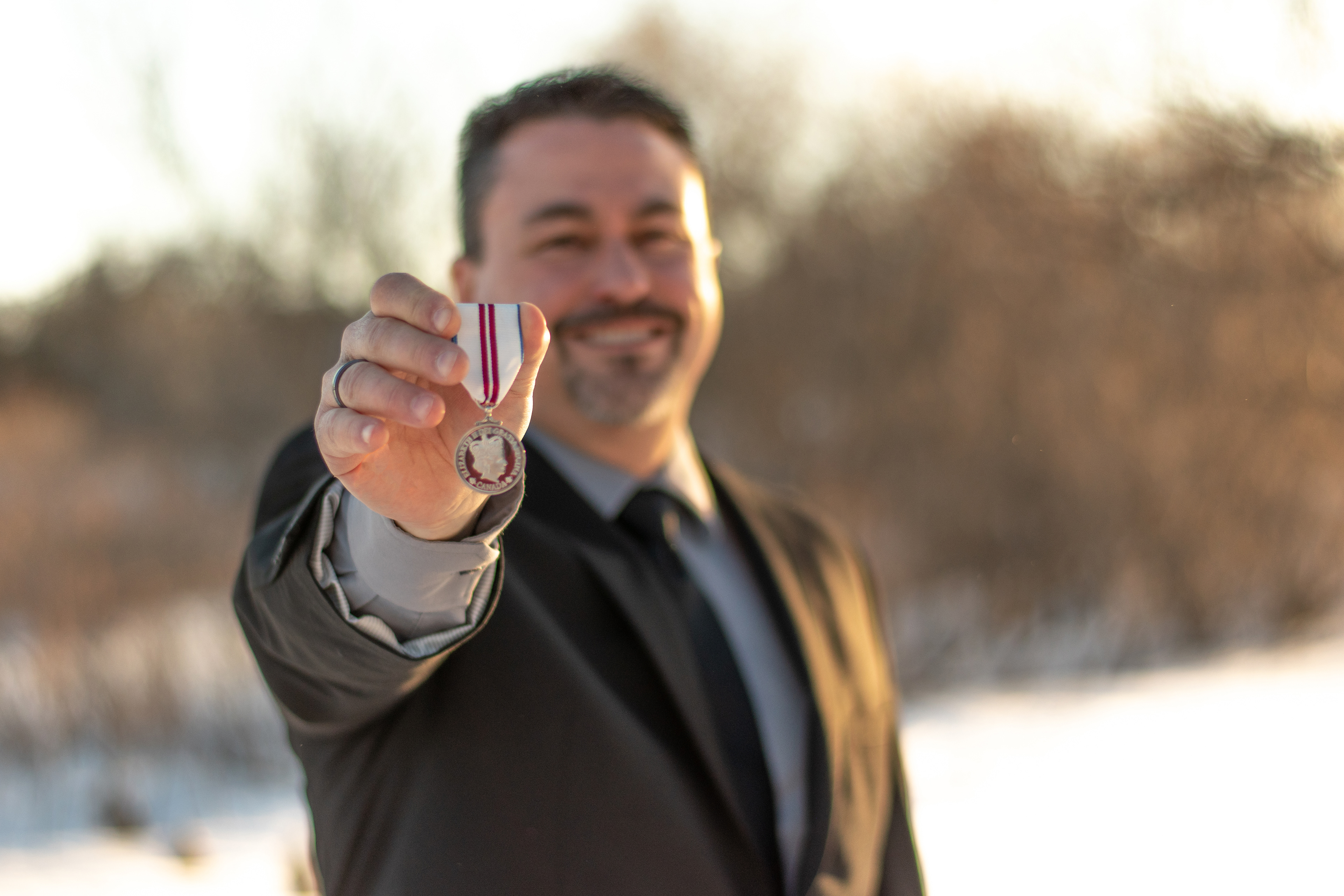 Showcasing the amazing accomplishment of receiving the Queen's platinum jubilee medal for this client