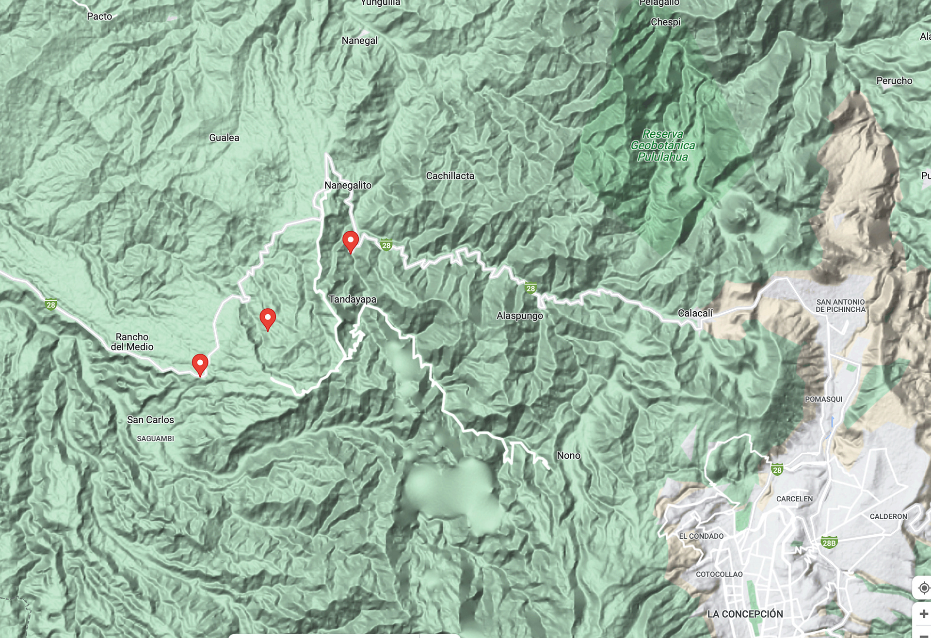 Mindo area Locations