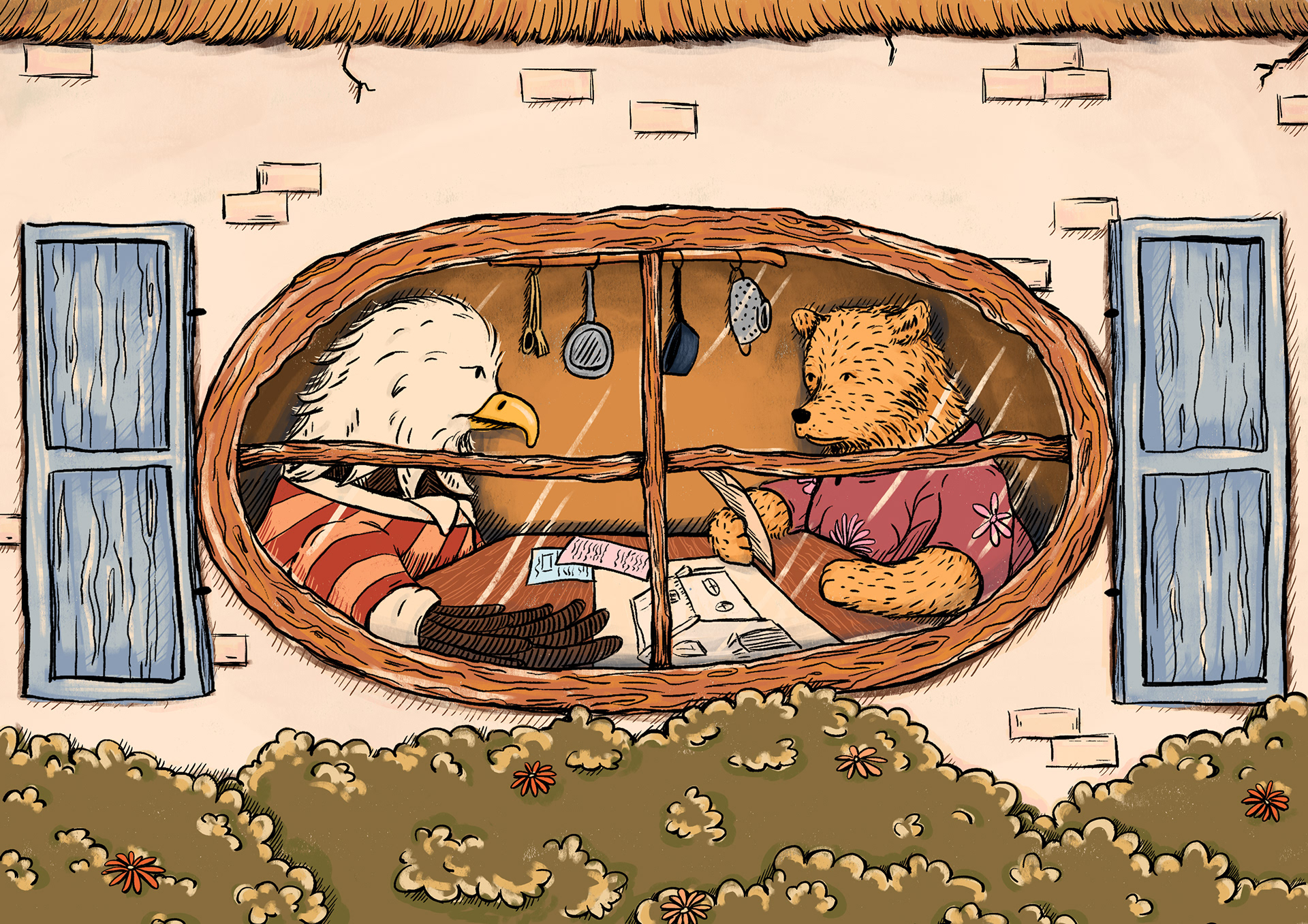 Coloured illustration for 'De Veldslagen van Nekram'