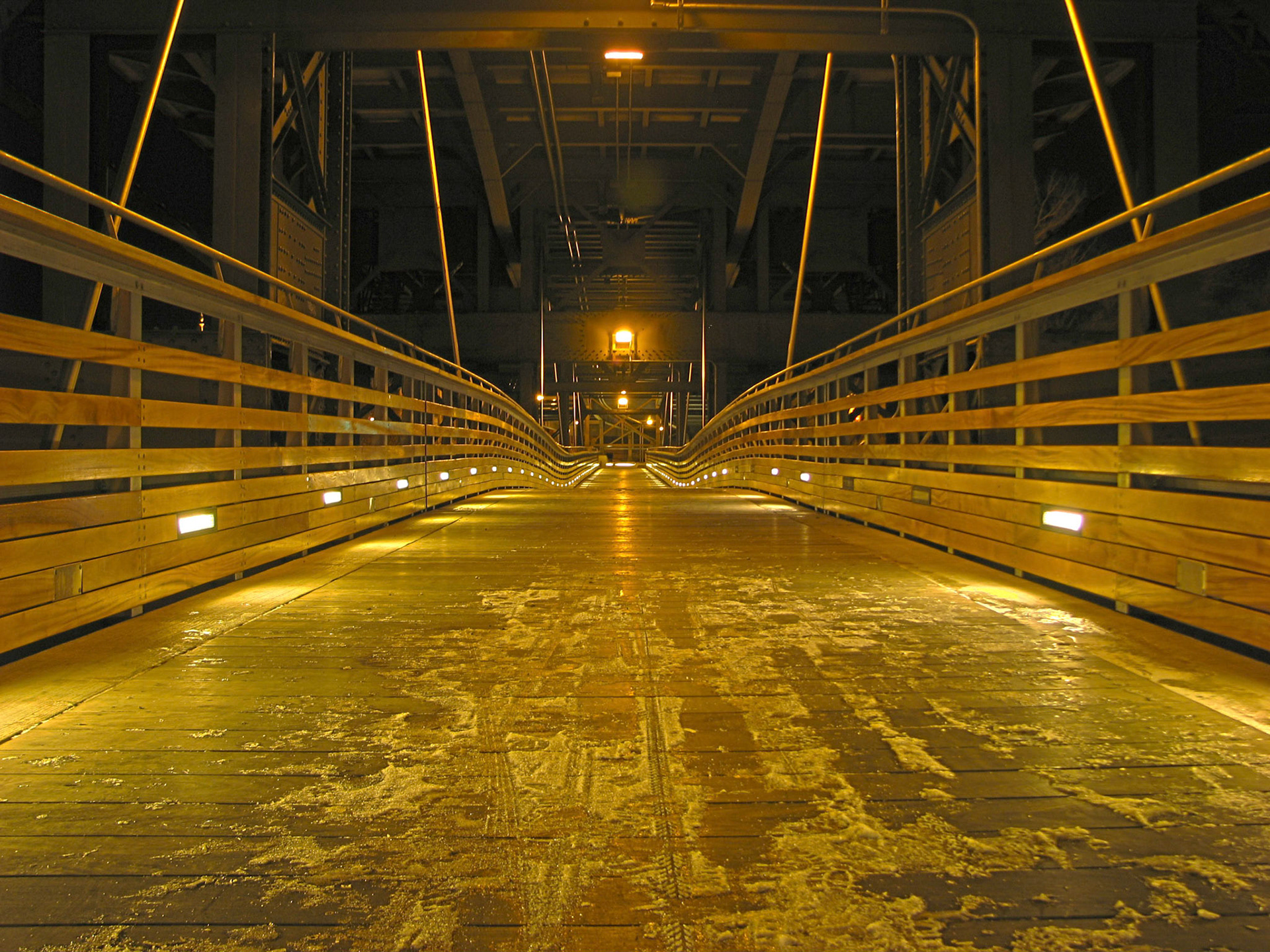 Walkbridge under N Nolton over Milwaukee River HDR color 12-22-2010
