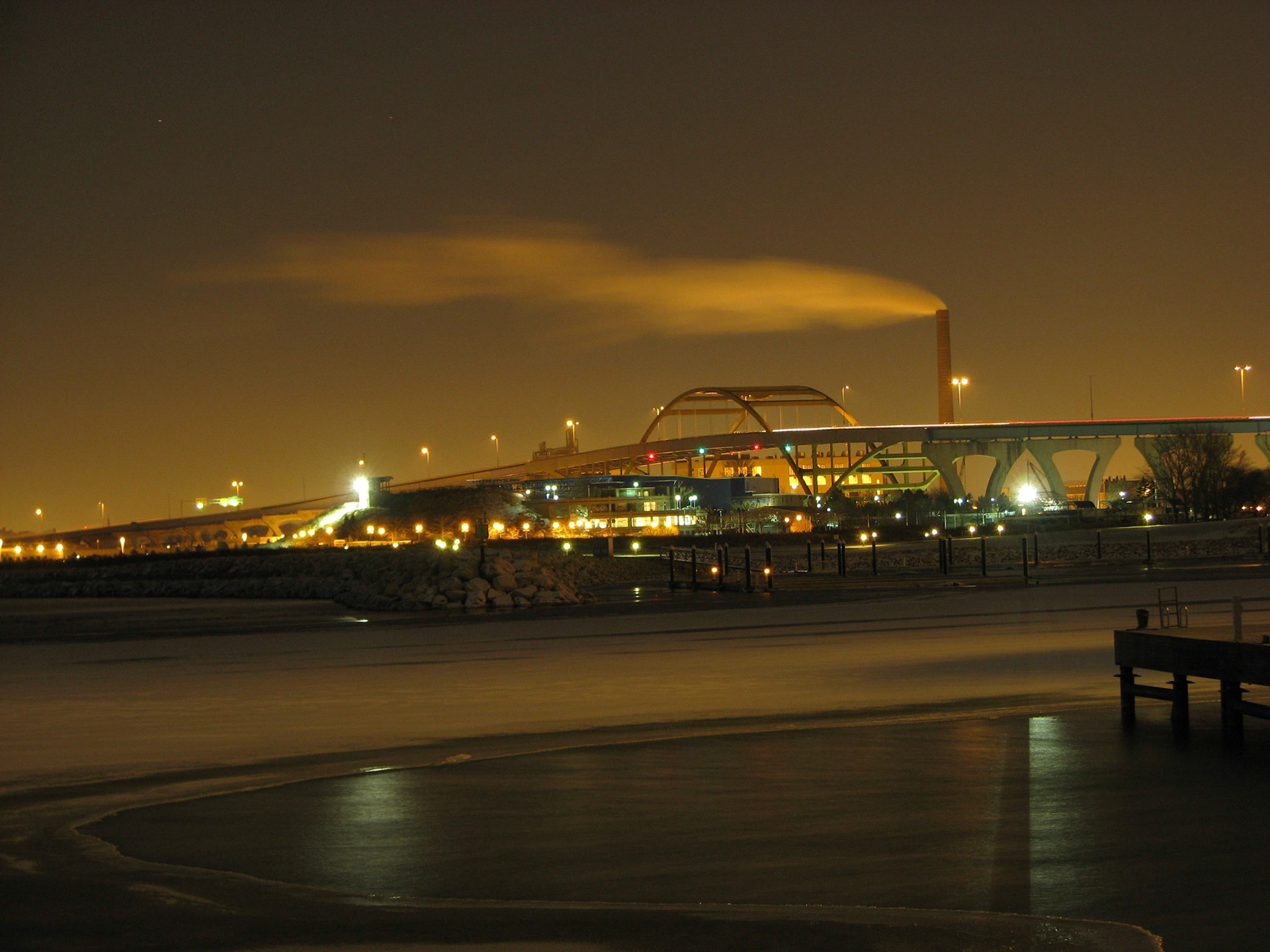 Milwaukee Skyline Hoan Bridge on a Cold December night 12-22-2010