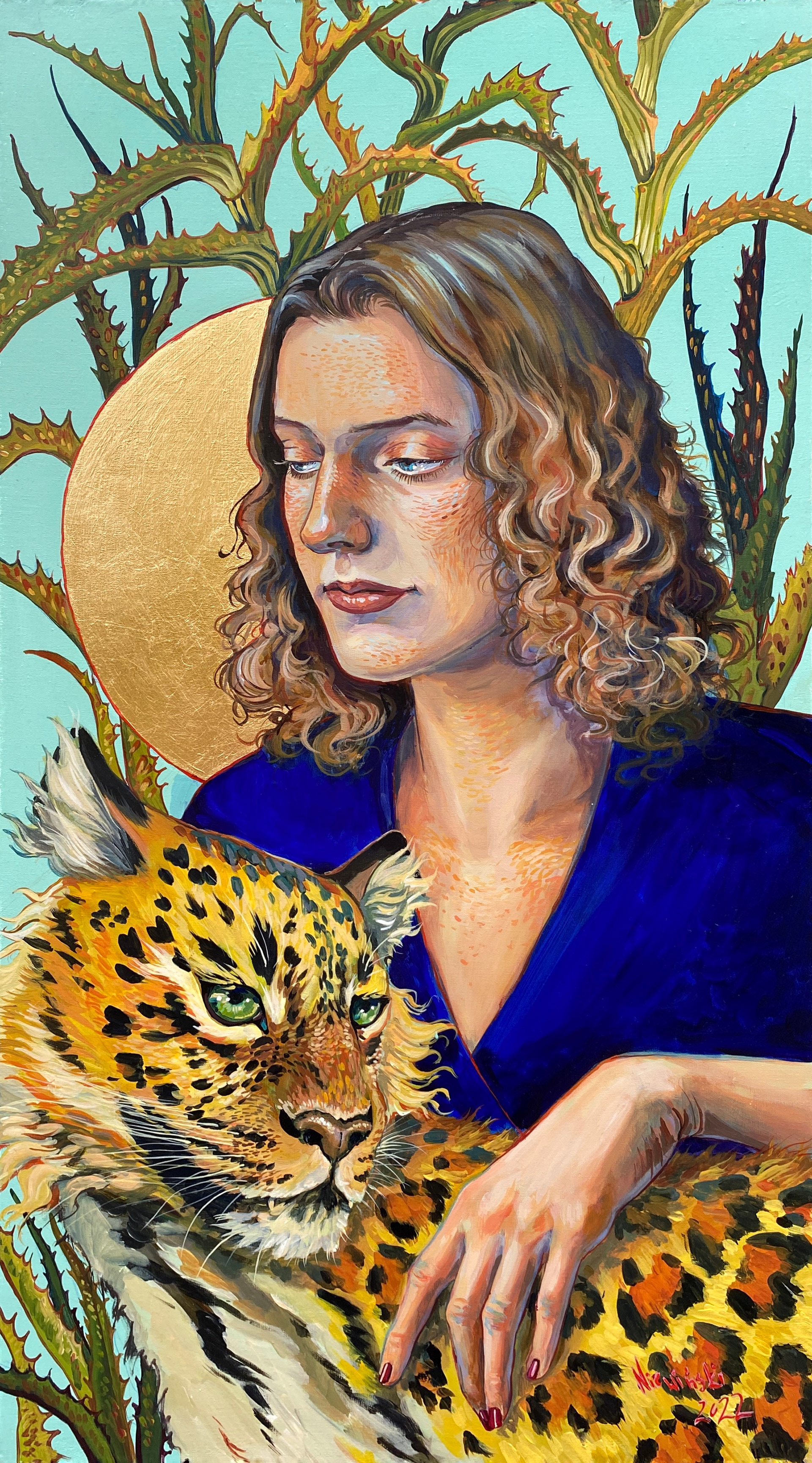 "Nieokiełznana Venus"; 2022, 90x50 cm; acrylic on canvas