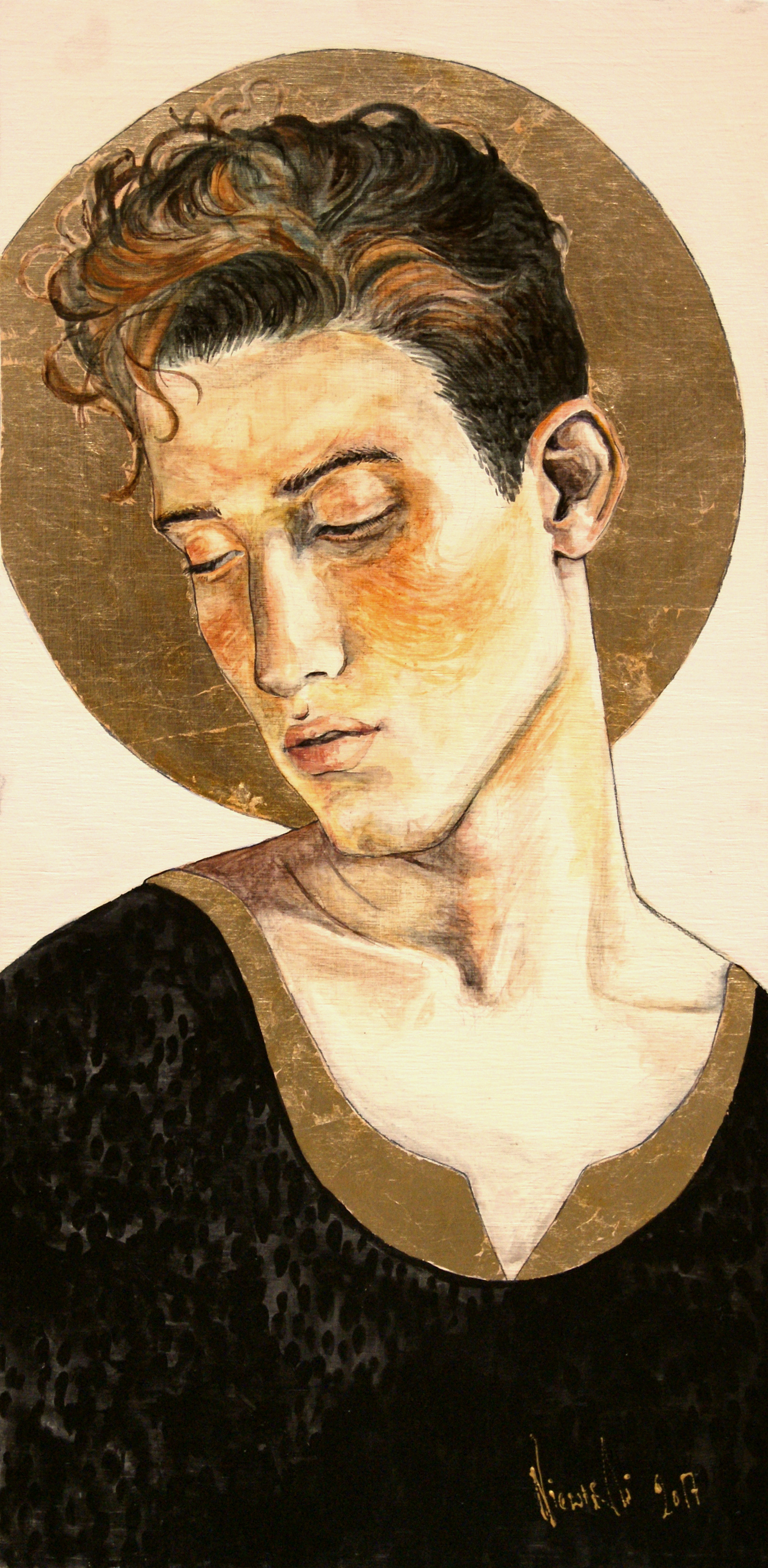 Sumienie; 62/31; 2017; wotercolor and acryl on plywood