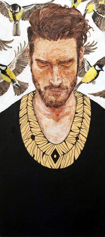 Echo; 76/34; 2015; acrylic and watercolor on plywood
