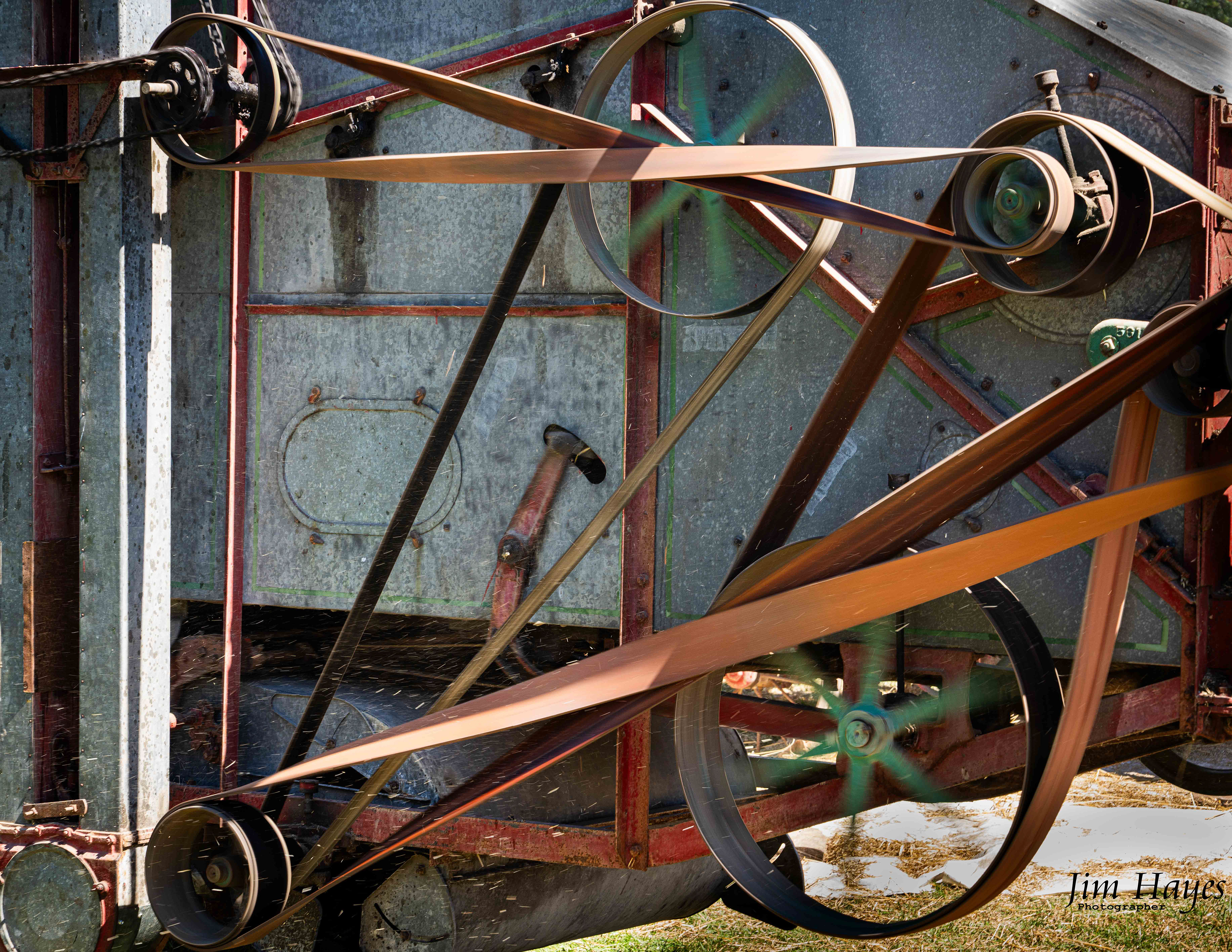 Thresher in action