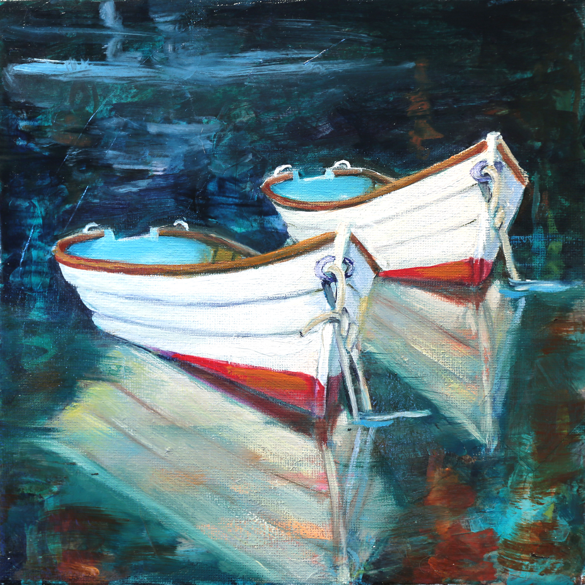 "Companions" 8x8, Mixed Media