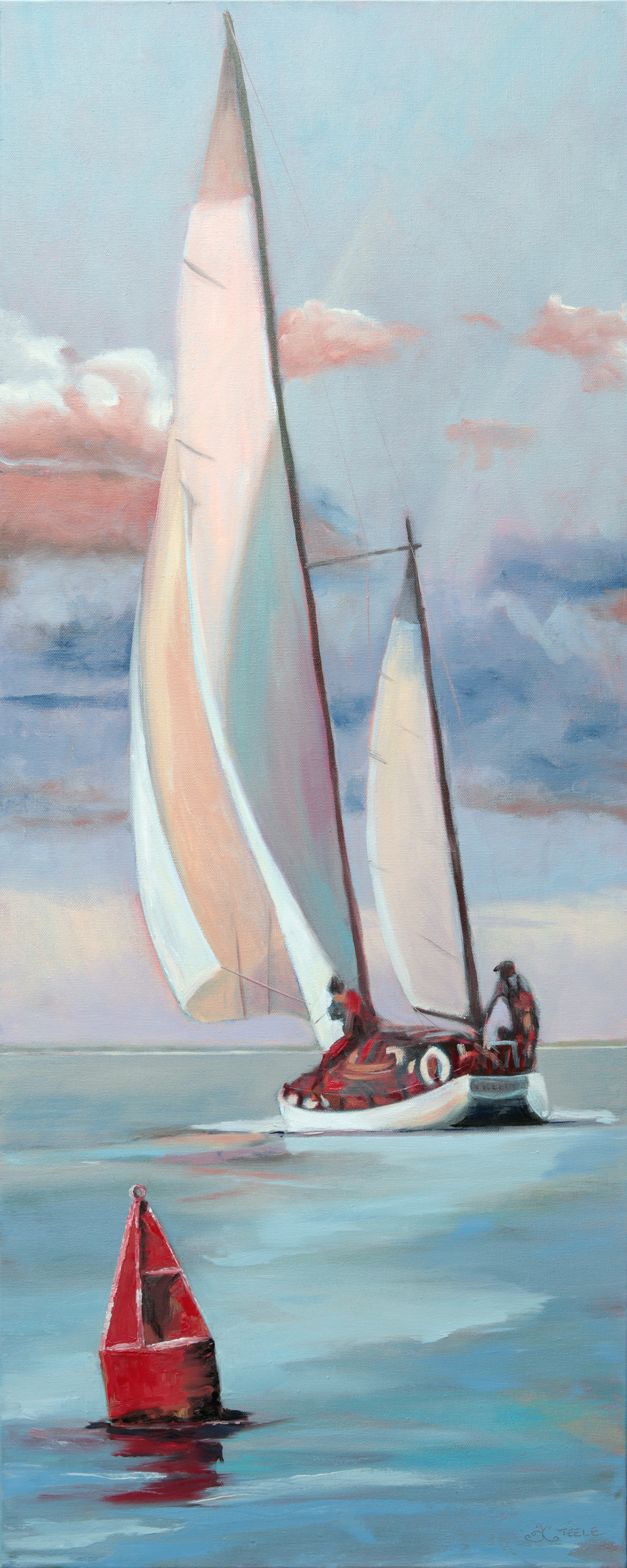 "Red Right Returning" 16x40 oil on deep profile canvas