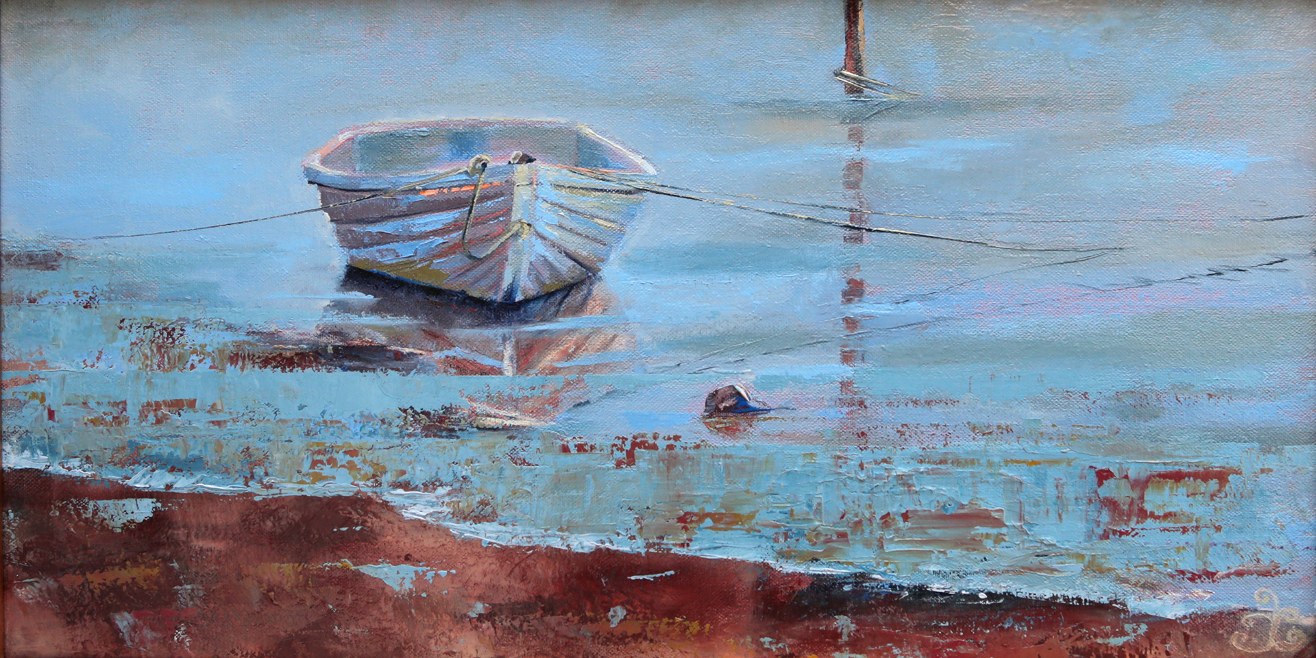 "Shallow Tether" 12x24, oil on canvas