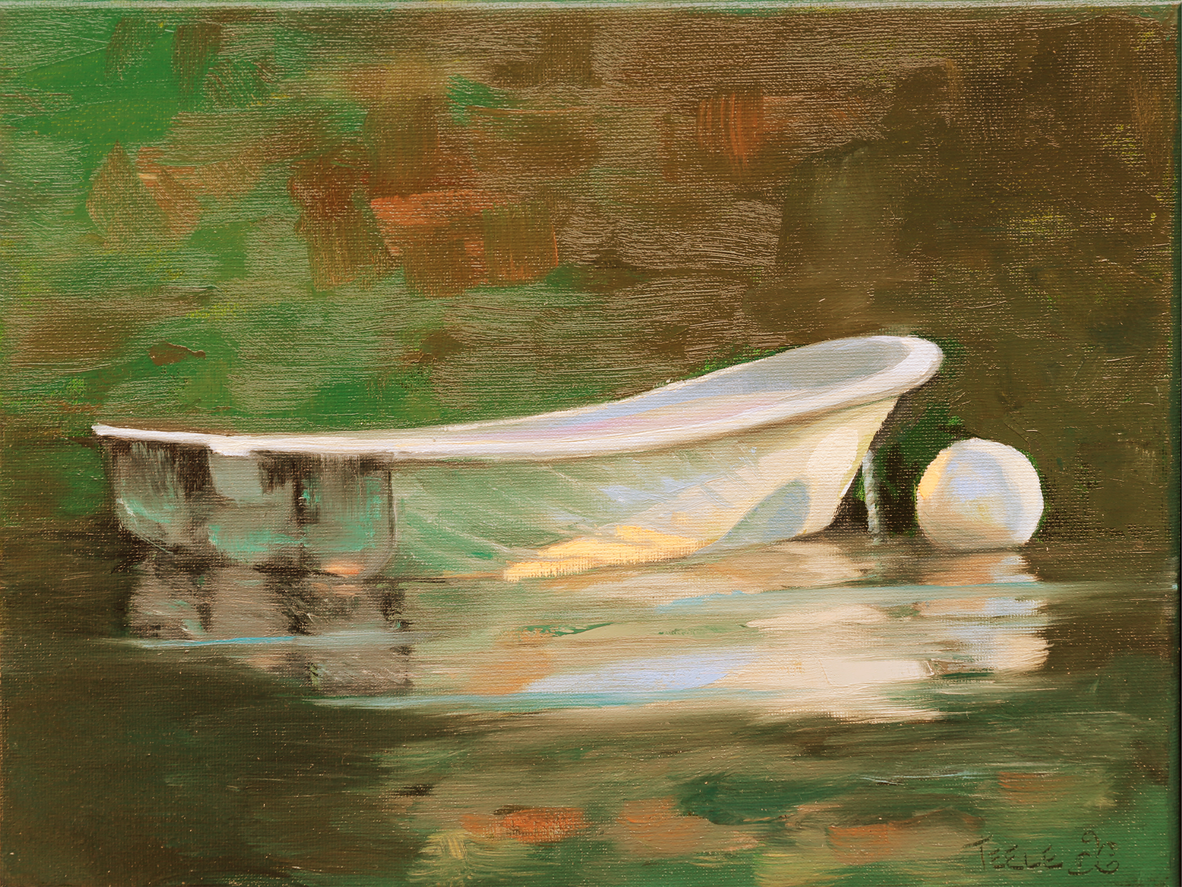 "Deep Greens of Late Summer" 9x12, oil on canvas, frame 