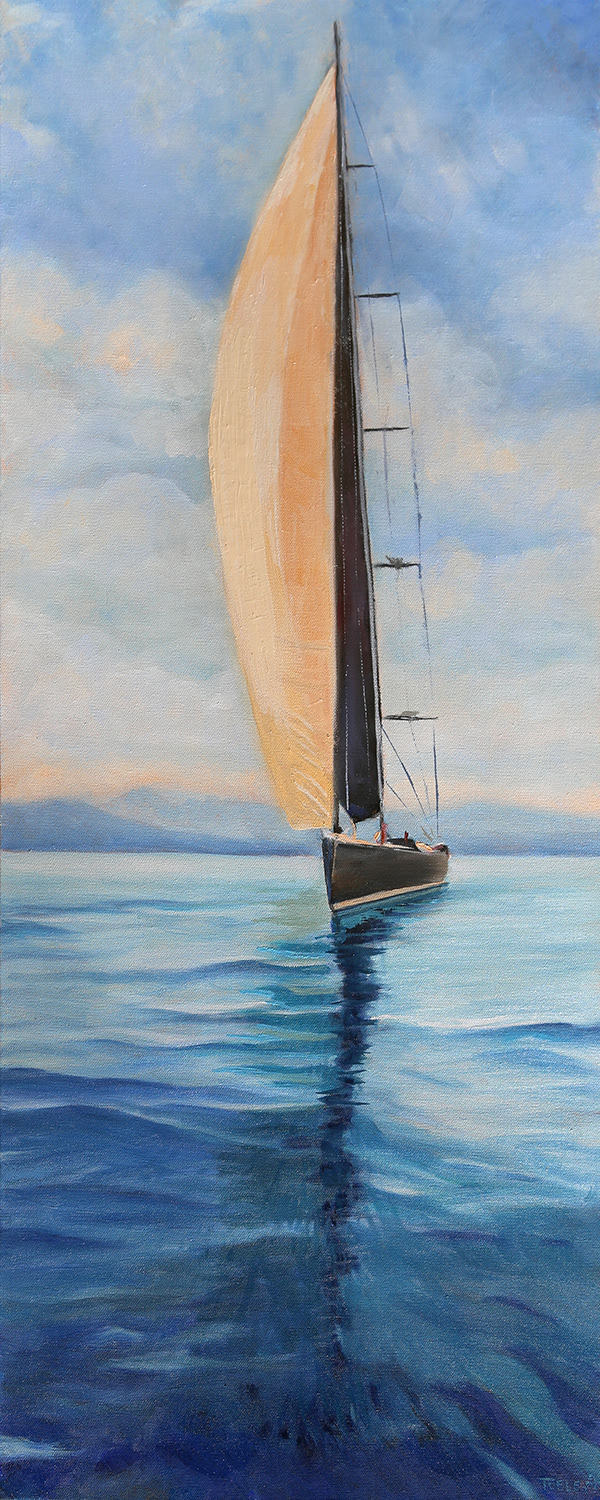 "Her Majesty" 16x40, oil on deep profile canvas,