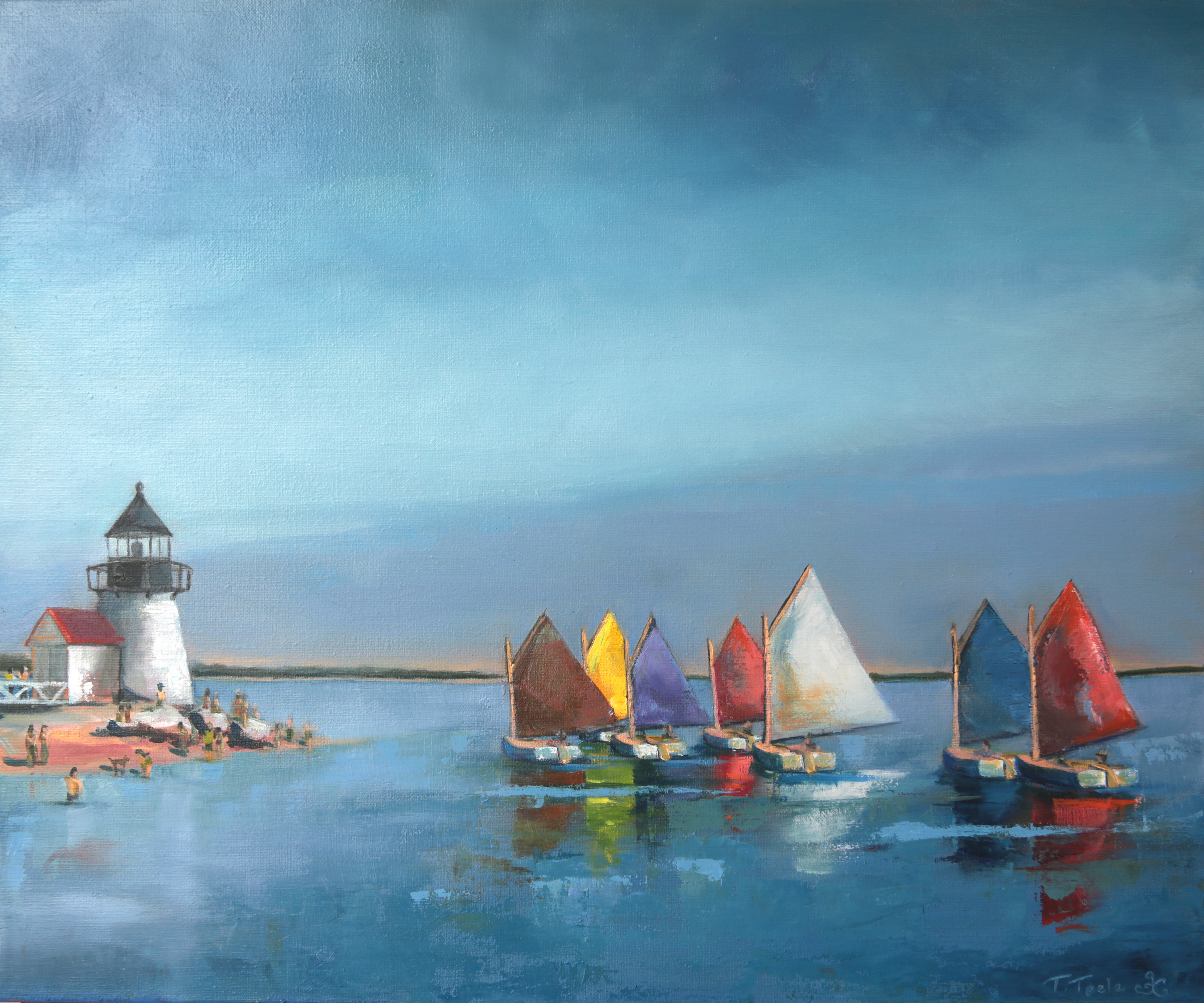 "Rainbow Fleet II", 24x20, oil on canvas, framed