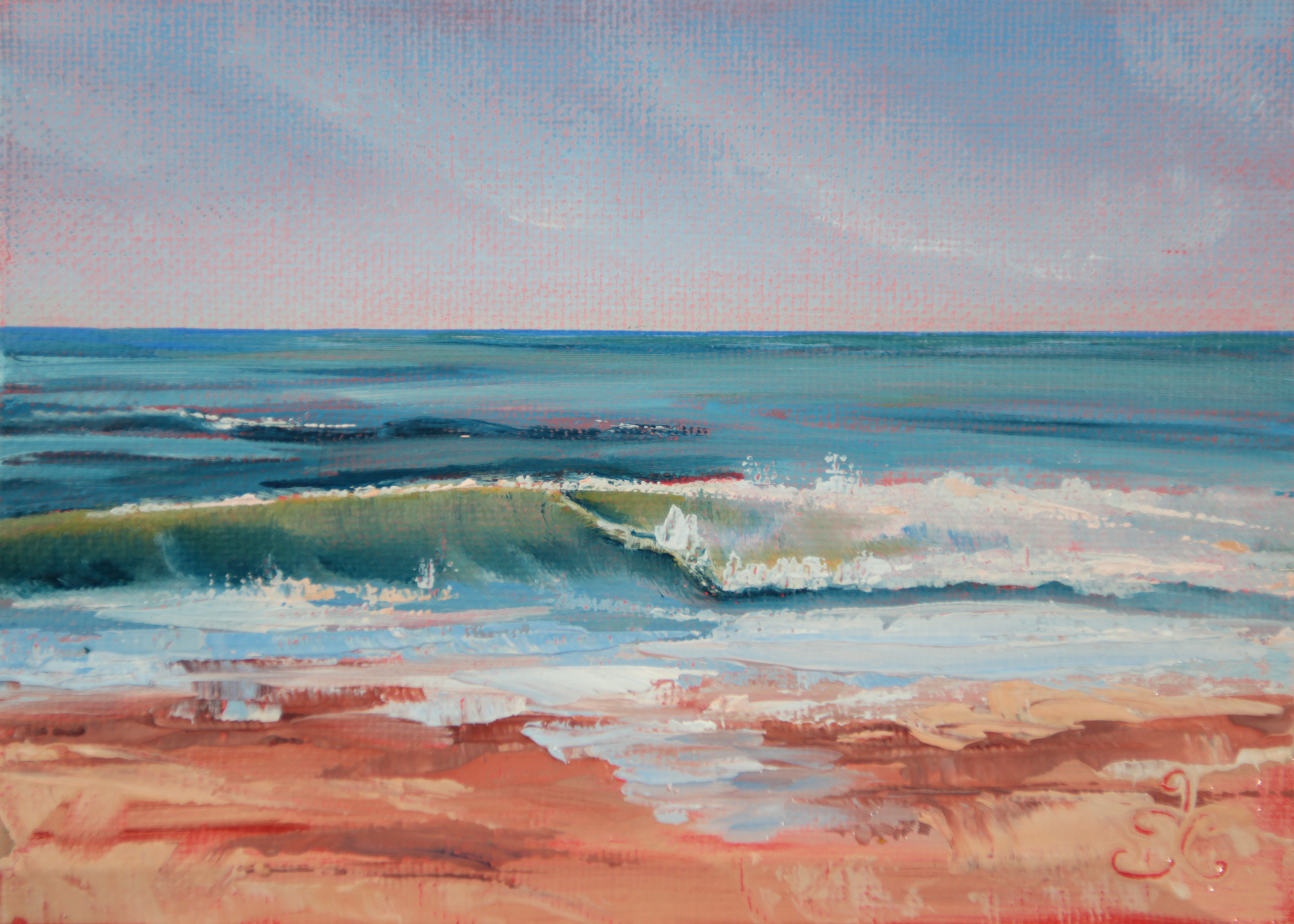 "Love the Surf" 5x7, oil on canvas