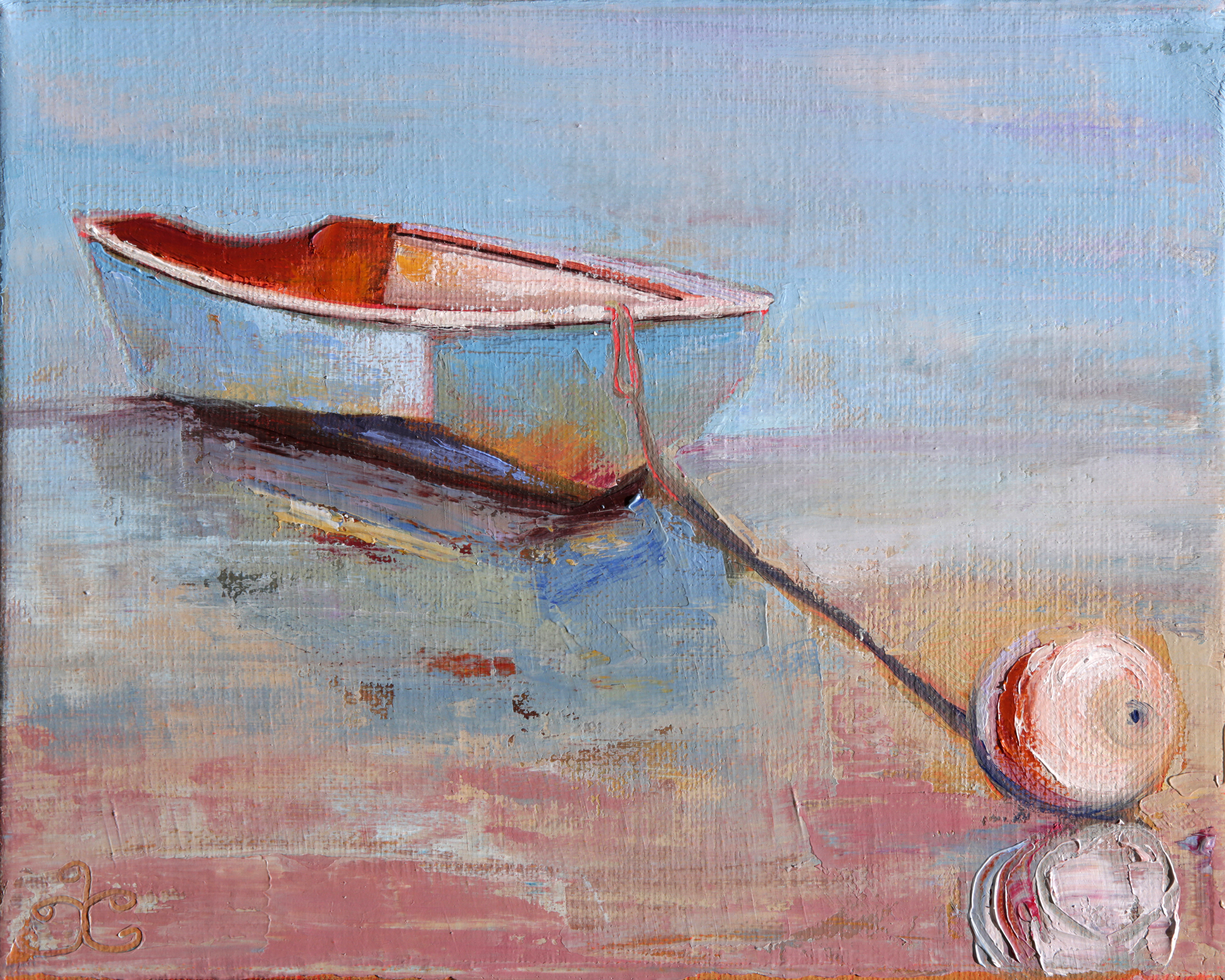 "Faithful Dinghy" 8x10, oil on canvas