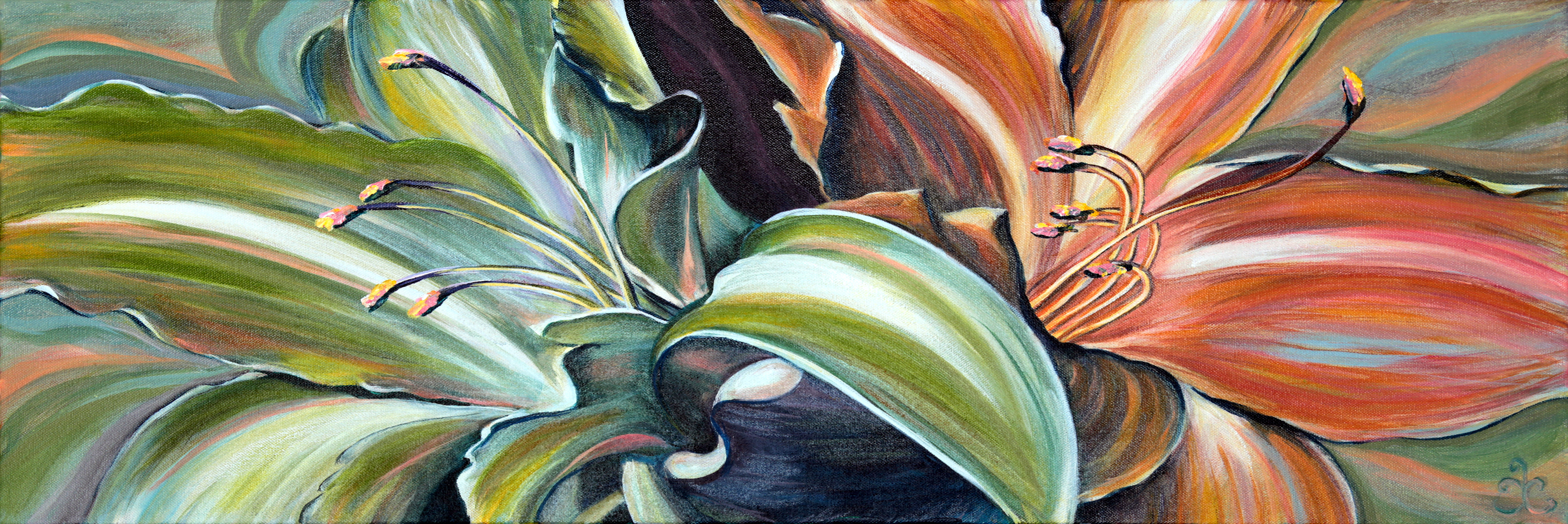 "Love's Request" 12x36, acrylic on canvas